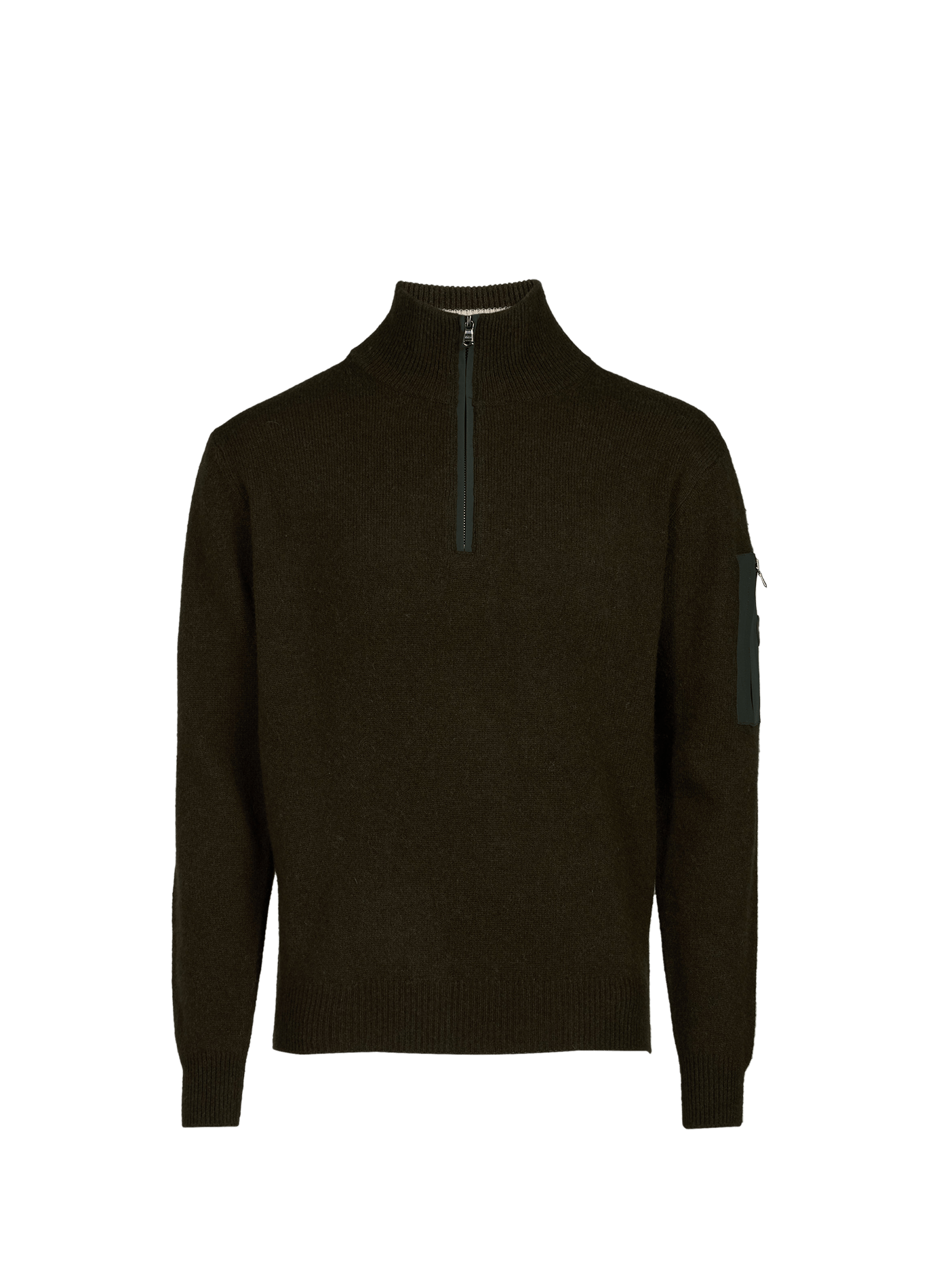 Maglione diritto con collo alto in misto lana 1789 CALA Kaki