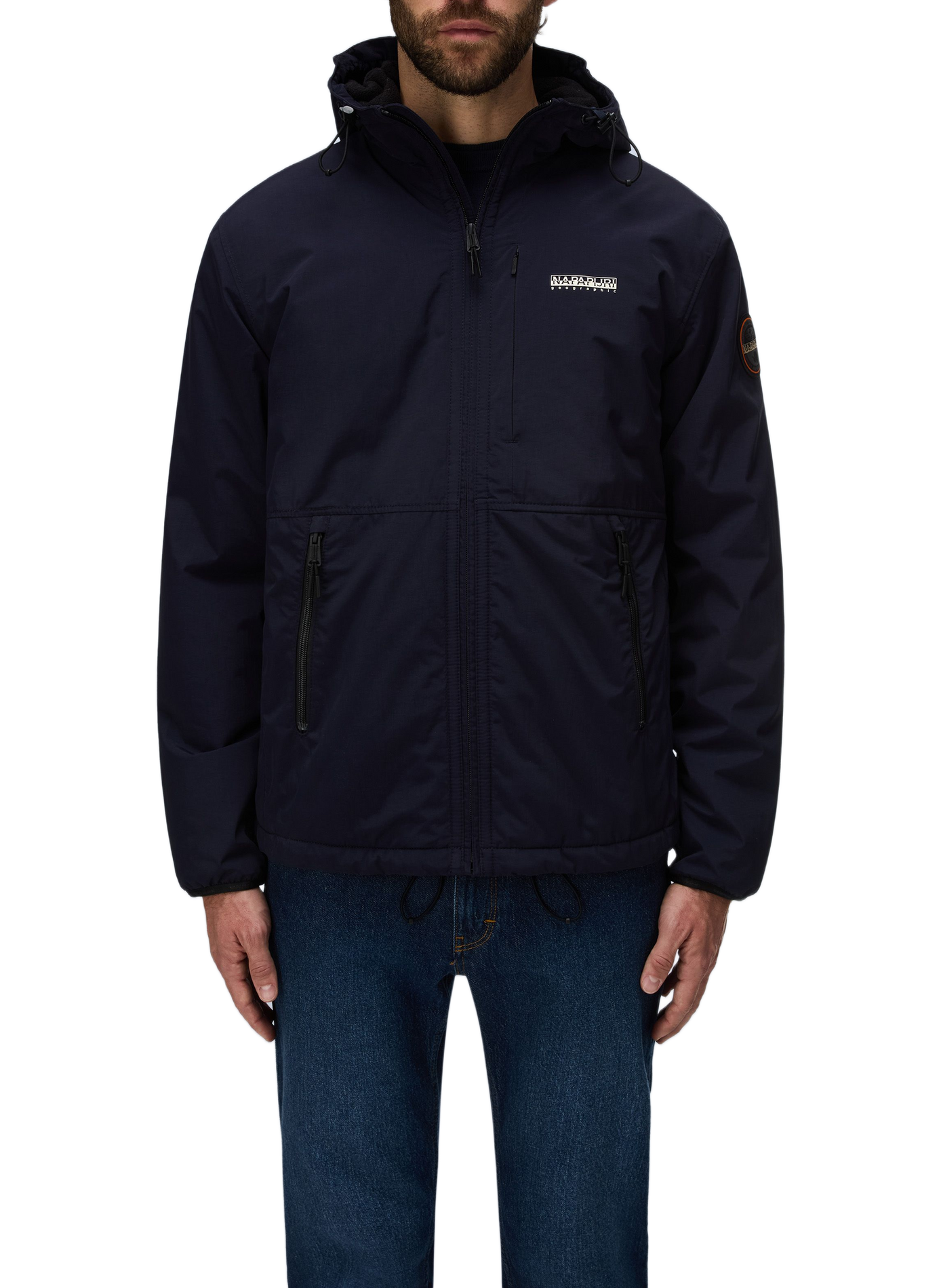 Parka droite unie à capuche NAPAPIJRI Bleu