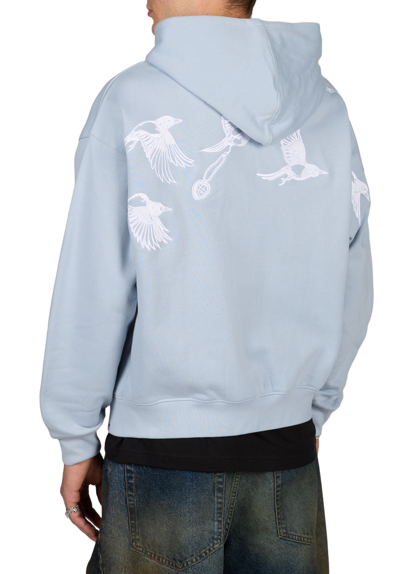 Gefütterter Baumwoll-Hoodie JACKER. Blau