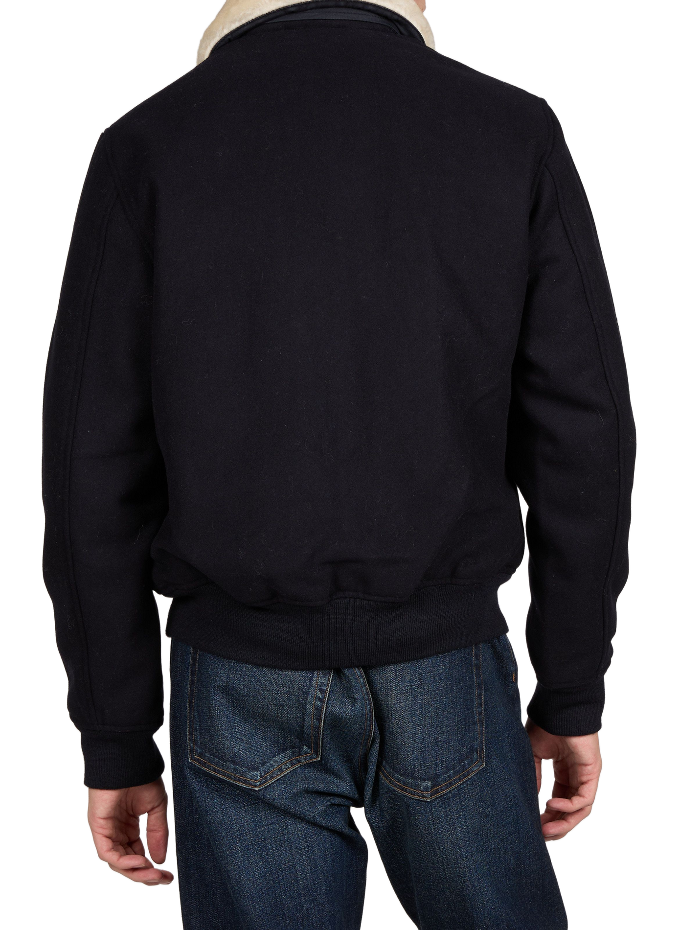 Classic-collar fur jacket SCHOTT Blue