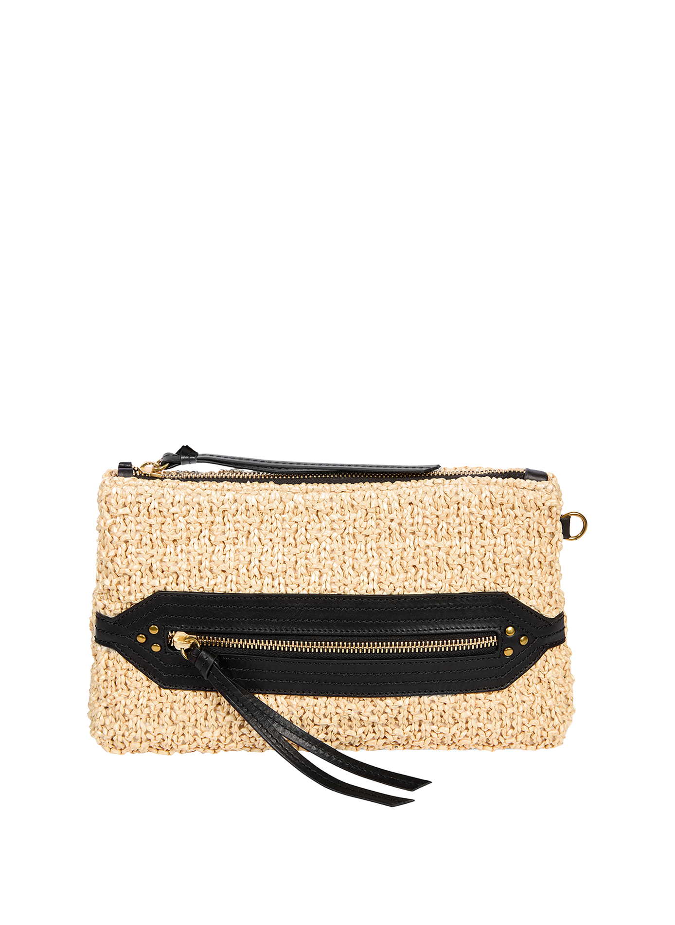 Lucky Clutch aus Raffia und Leder JÉRÔME DREYFUSS Beige