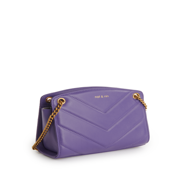 Nat & Nin Mini Simone Handbag In Purple