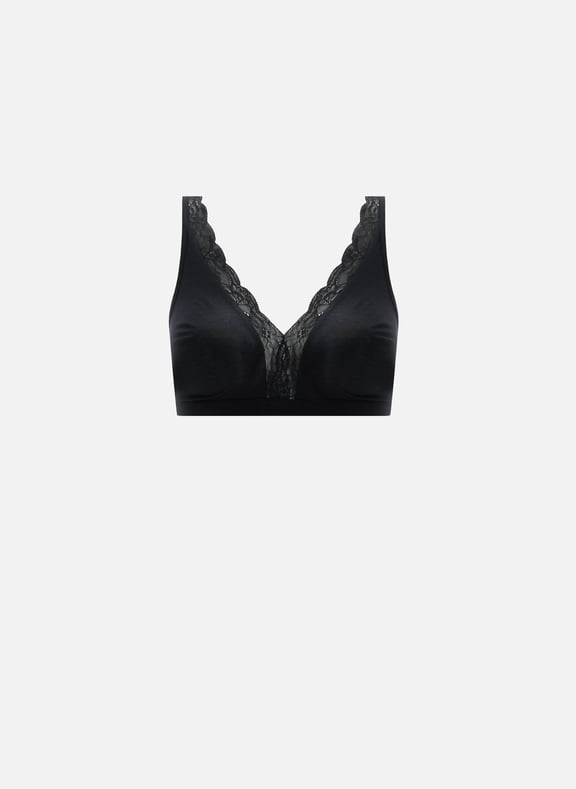 Wireless bra with lace Black by HANRO HANRO Wireless bra with lace Black