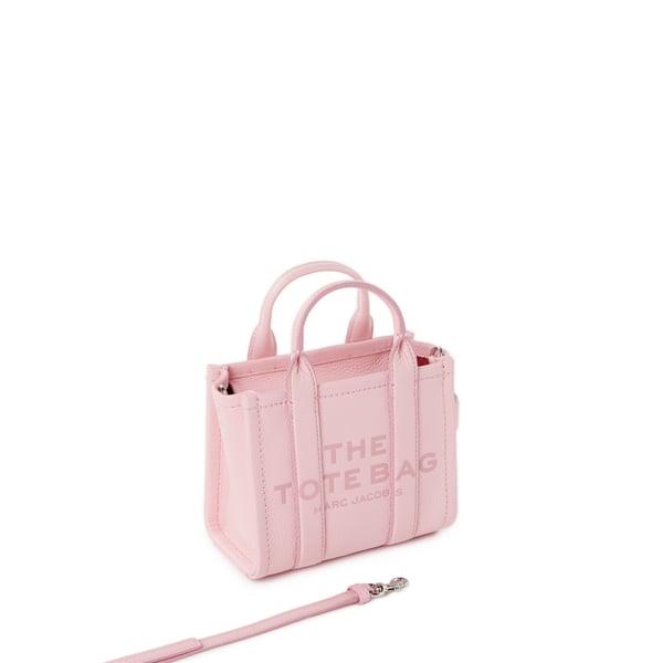 Marc Jacobs Sac Cabas The Leather Micro Tote Bag In Pink