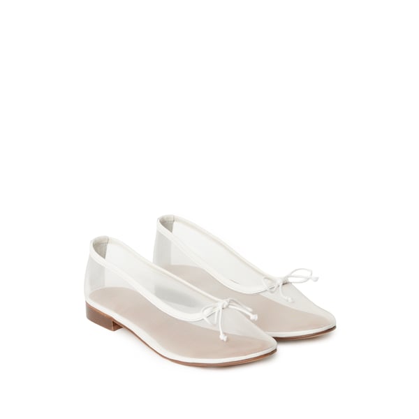 Saison 1865 Ballerines En Cuir Catherine In White