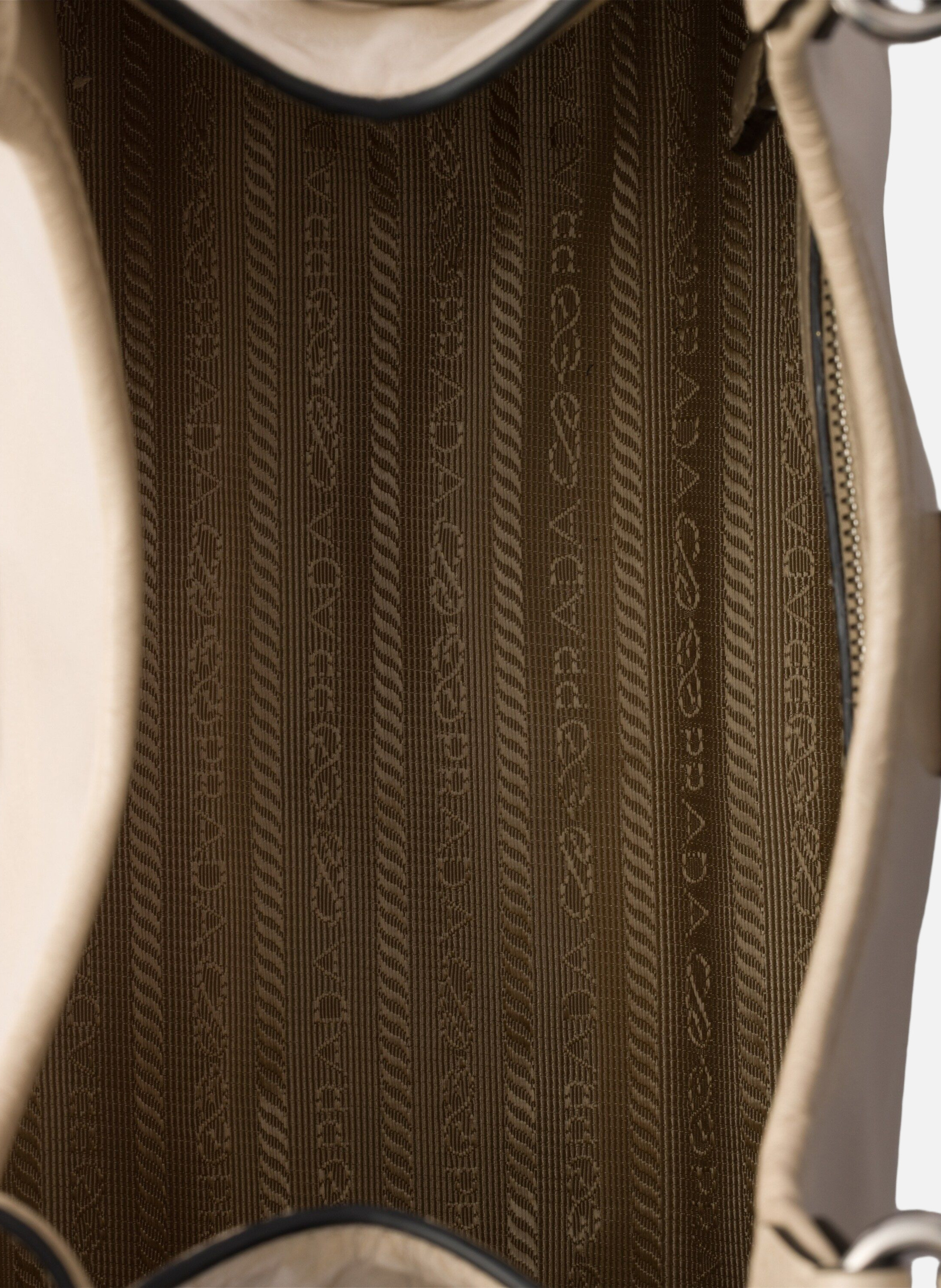 Petit cabas en cuir PRADA Beige