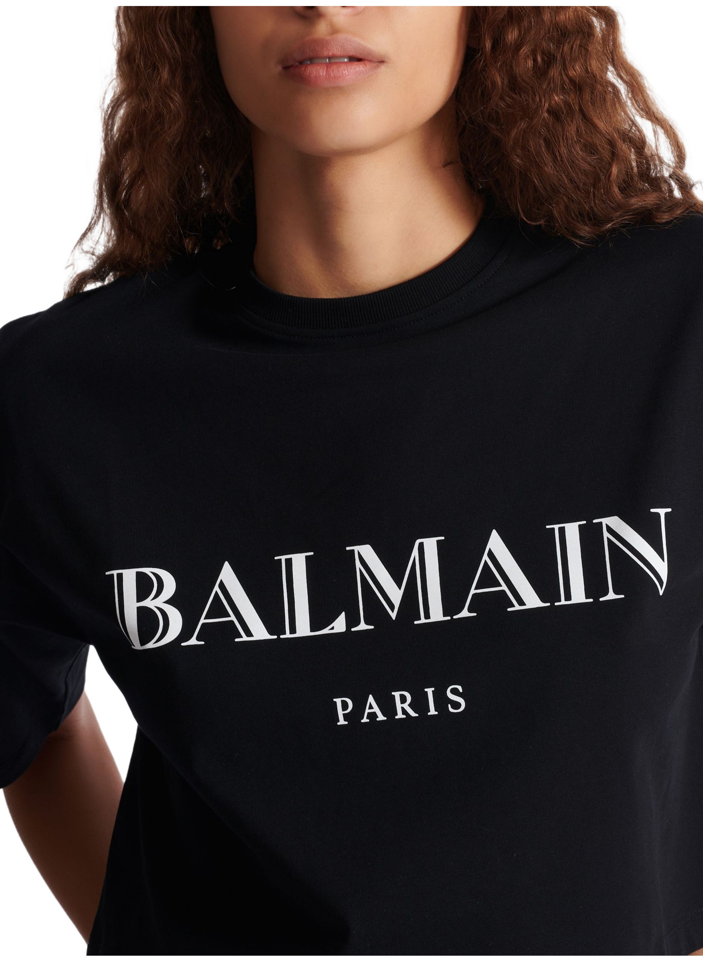 T-shirt court ample avec imprimé balmain BALMAIN Noir