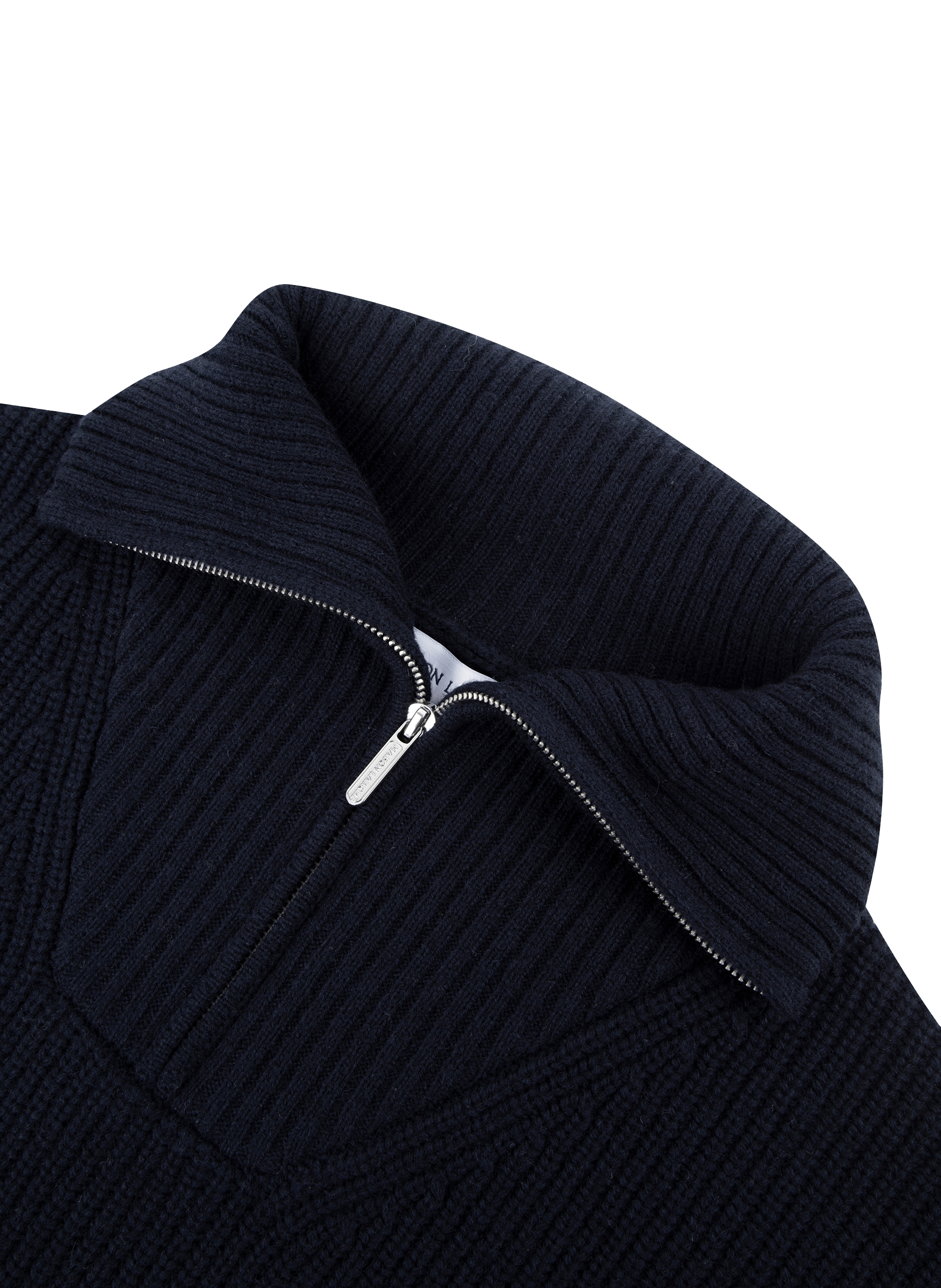 Wool zip-neck jumper MAISON LABICHE Blue