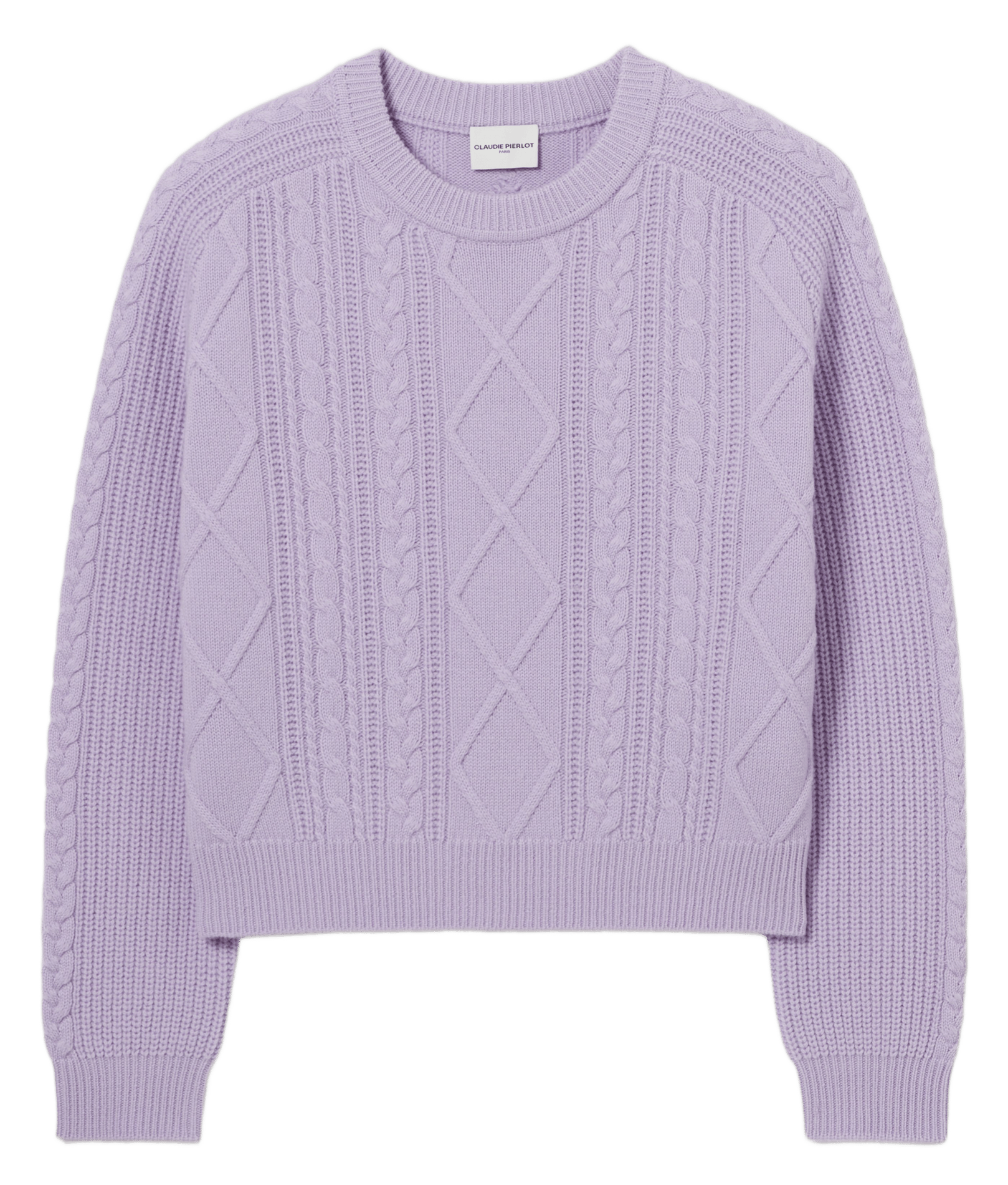 Pull col rond en laine mélangée mirsada CLAUDIE PIERLOT Violet