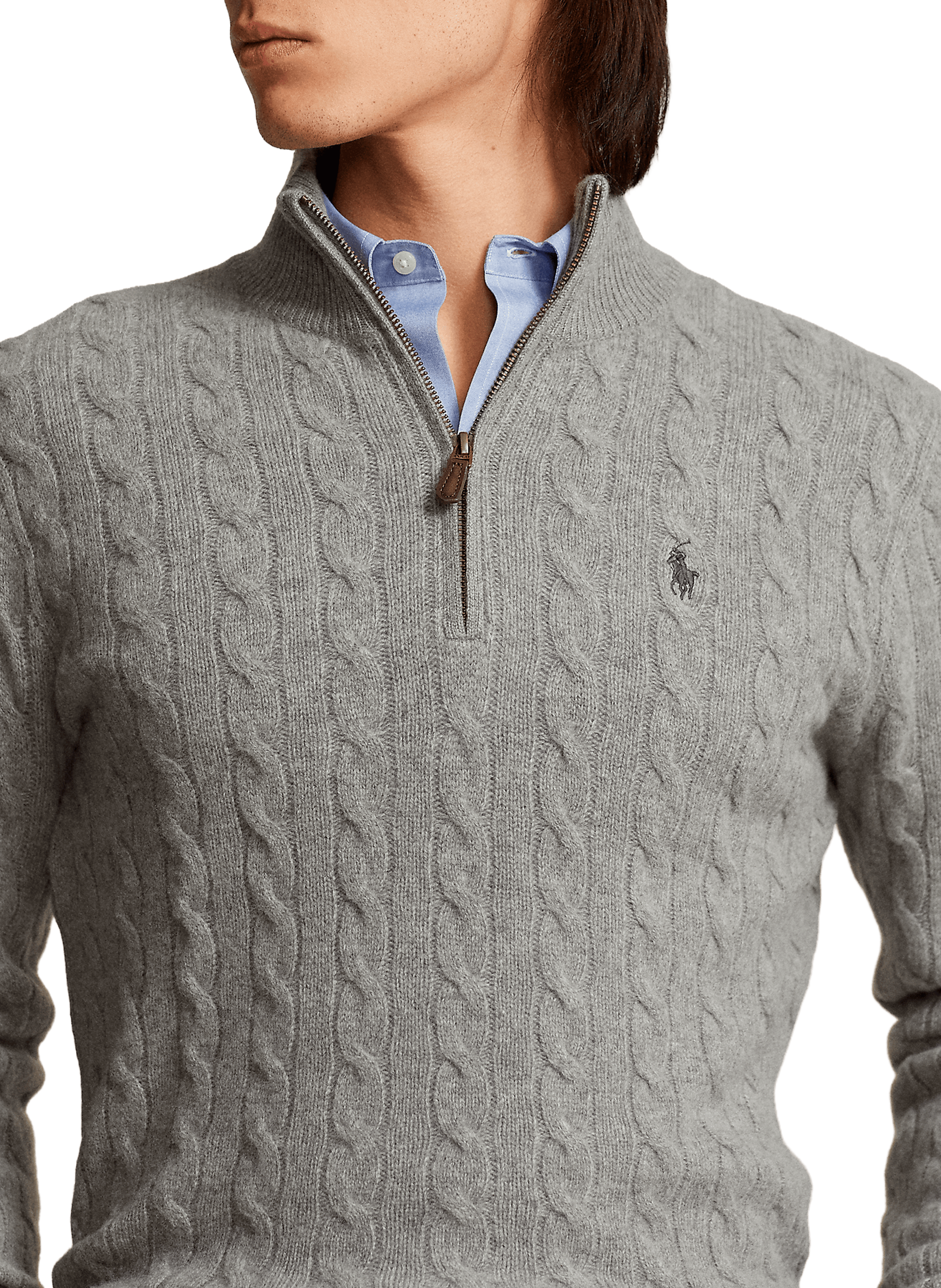 Pull en laine et cachemire POLO RALPH LAUREN Gris
