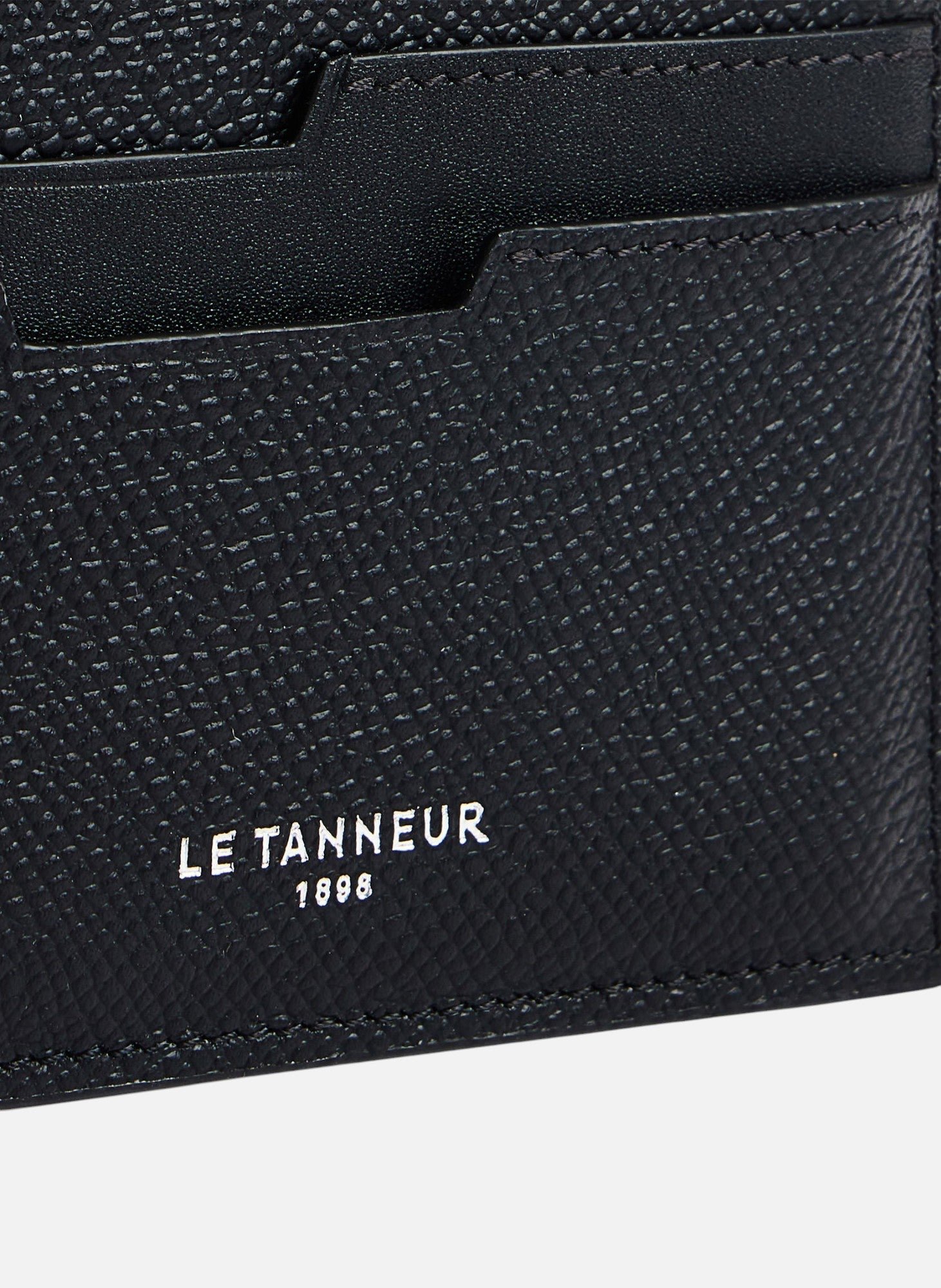 Porte cartes gaston en cuir grain croisé LE TANNEUR Noir