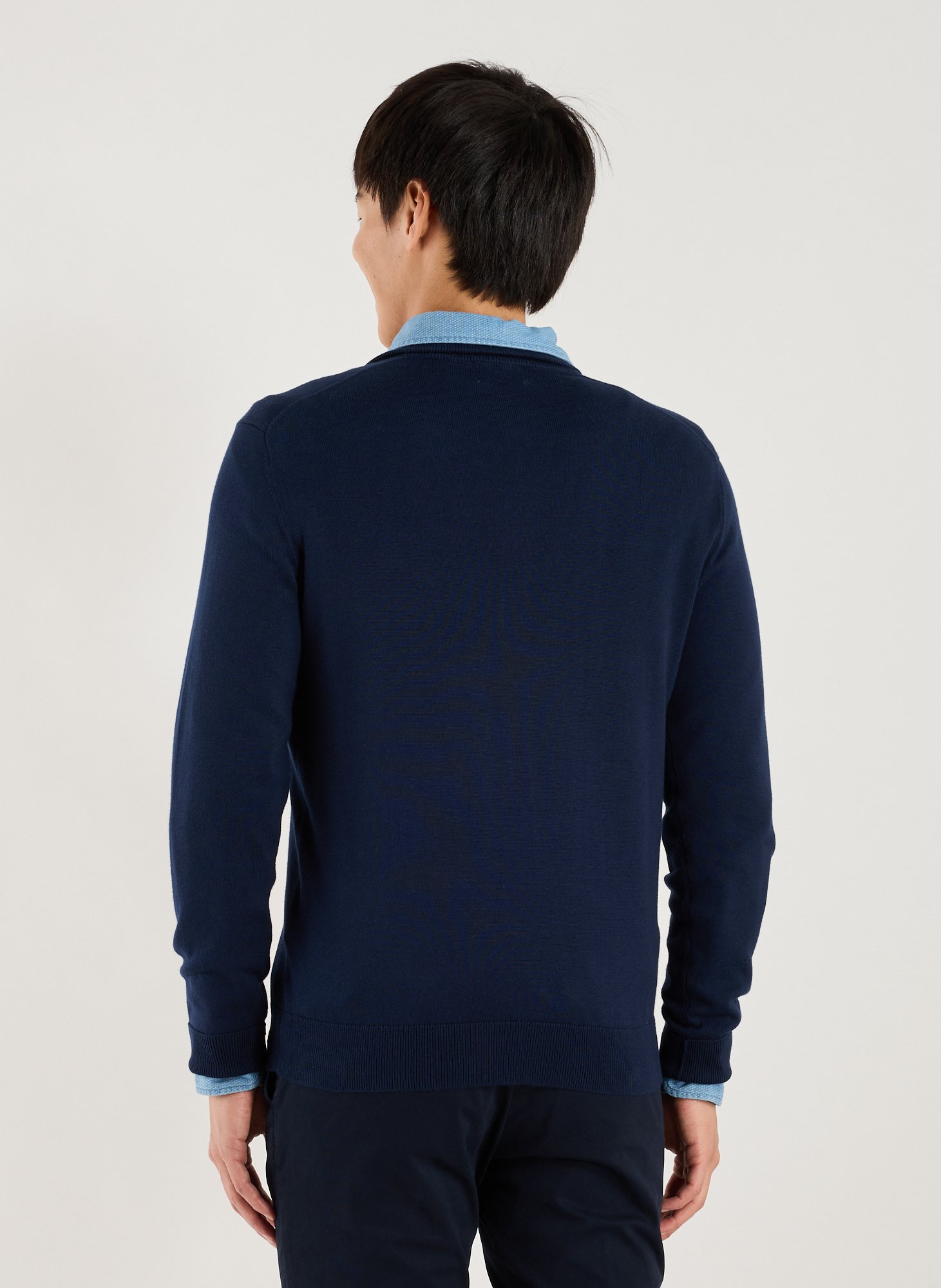 Cotton high-neck jumper HACKETT Blue