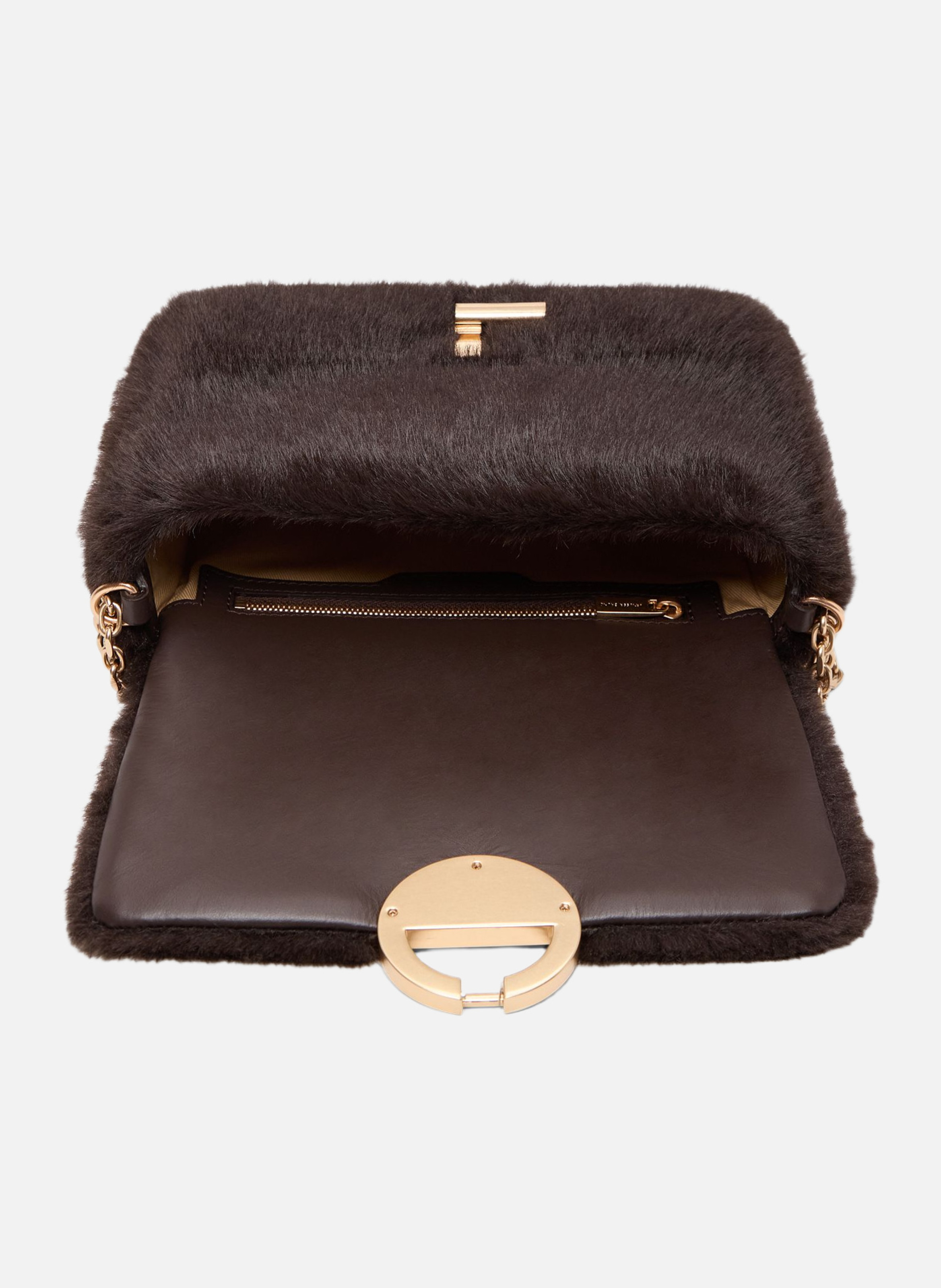 Moyen sac moon en fausse fourrure VANESSA BRUNO Marron