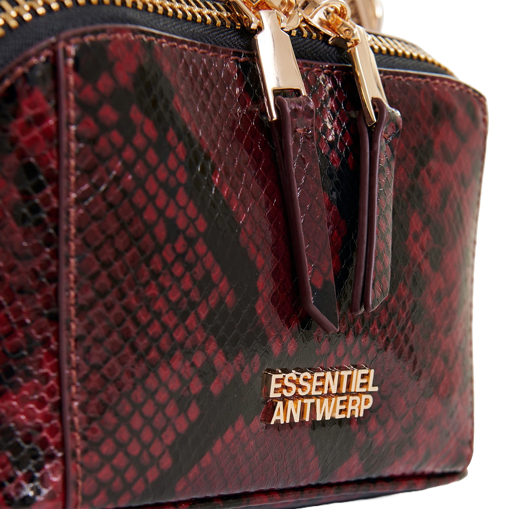 Sac bandoulière en cuir imprimé irona ESSENTIEL ANTWERP Rouge