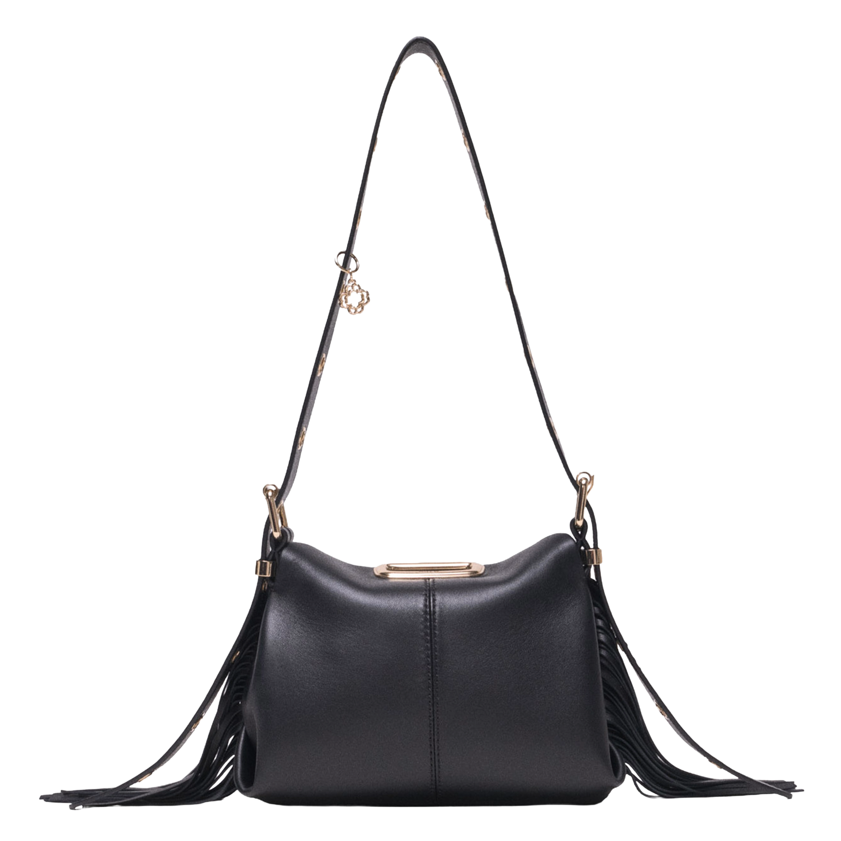 Sac bandoulière en cuir miss m mini MAJE Noir