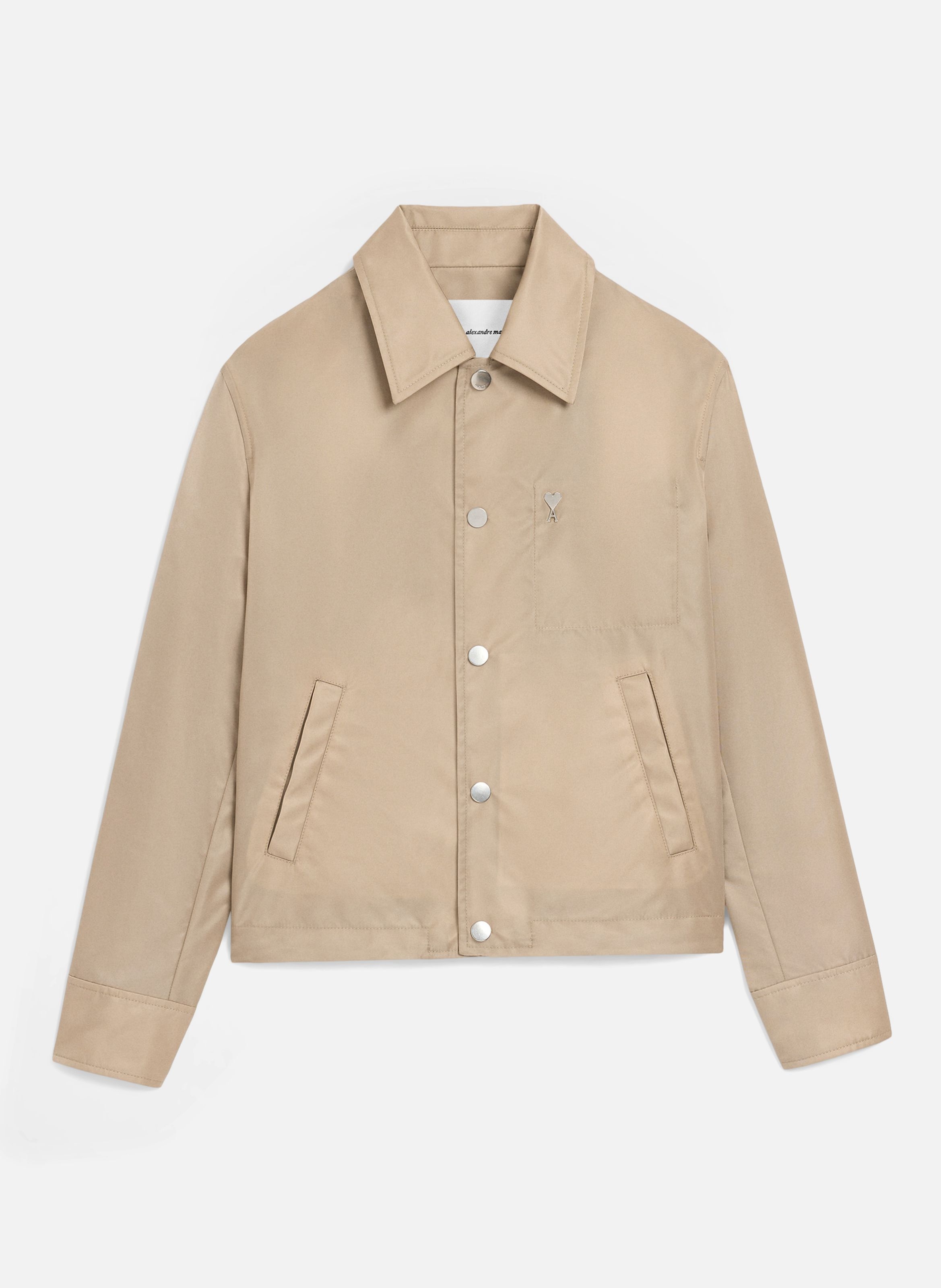 Blouson boutonné rivet ami de cœur unisexe en nylon AMI PARIS Beige