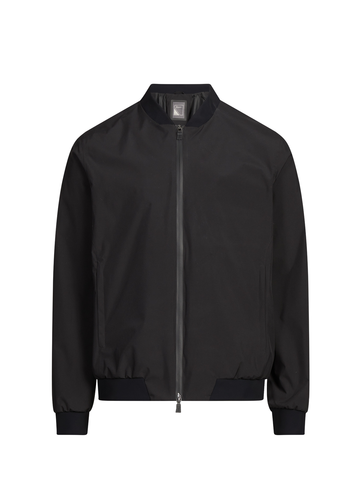 Solid Zip-Up Jacket with Long Sleeves HERNO Black