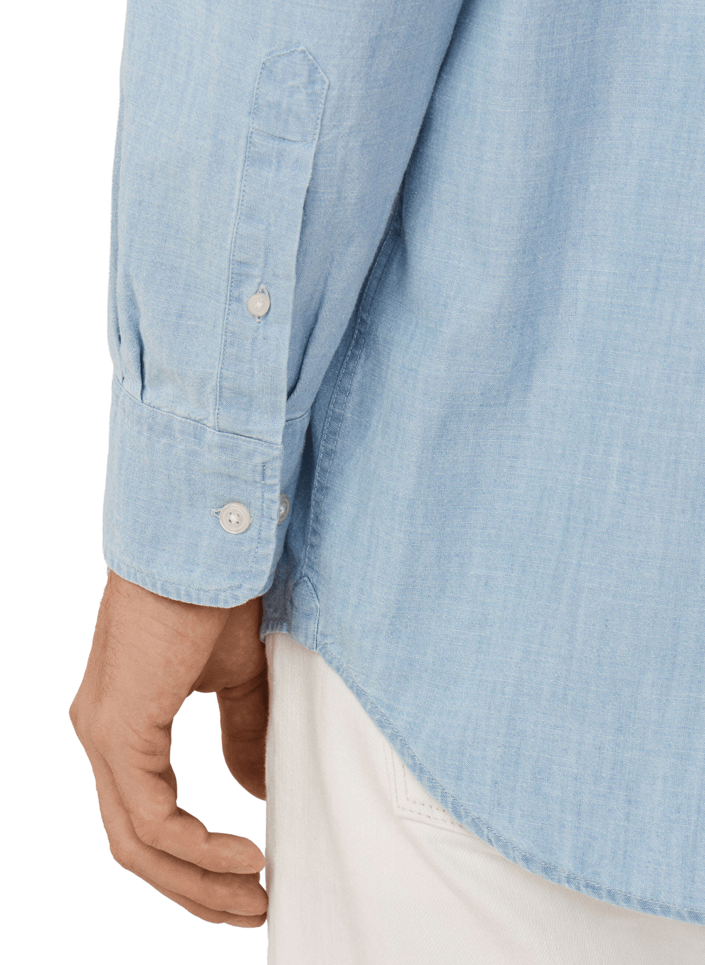 Cotton denim American collar shirt FACONNABLE Blue