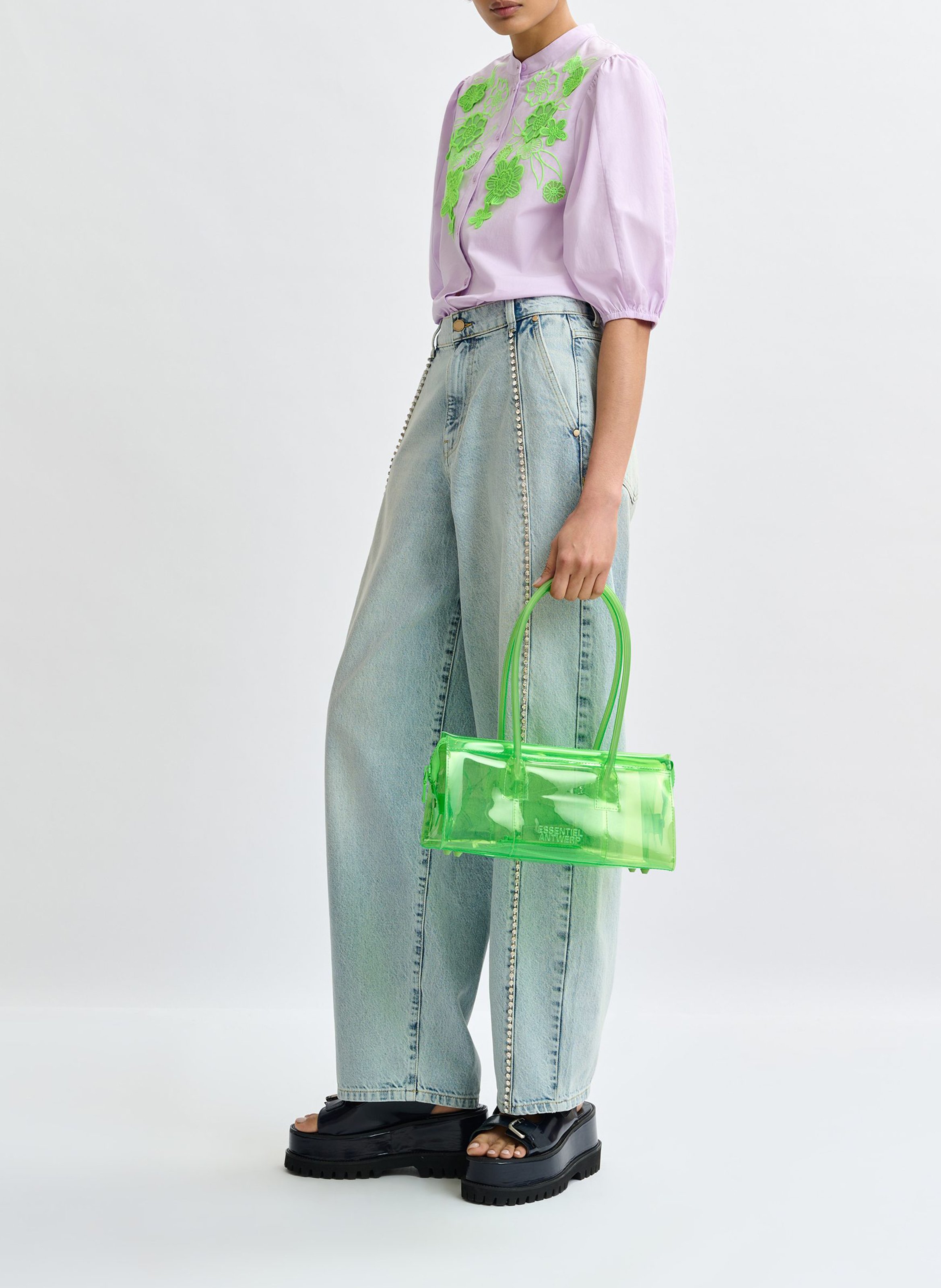 Chemise col rond en coton jorja ESSENTIEL ANTWERP Violet