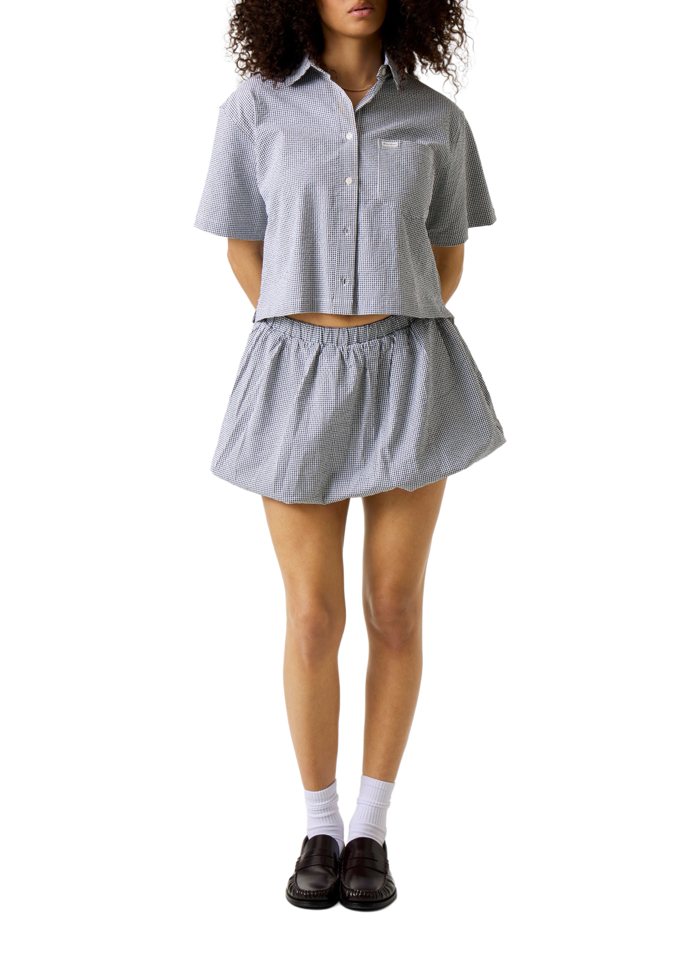 Mini rok met ruitjespatroon van gemengd katoen GUESS Veelkleurig