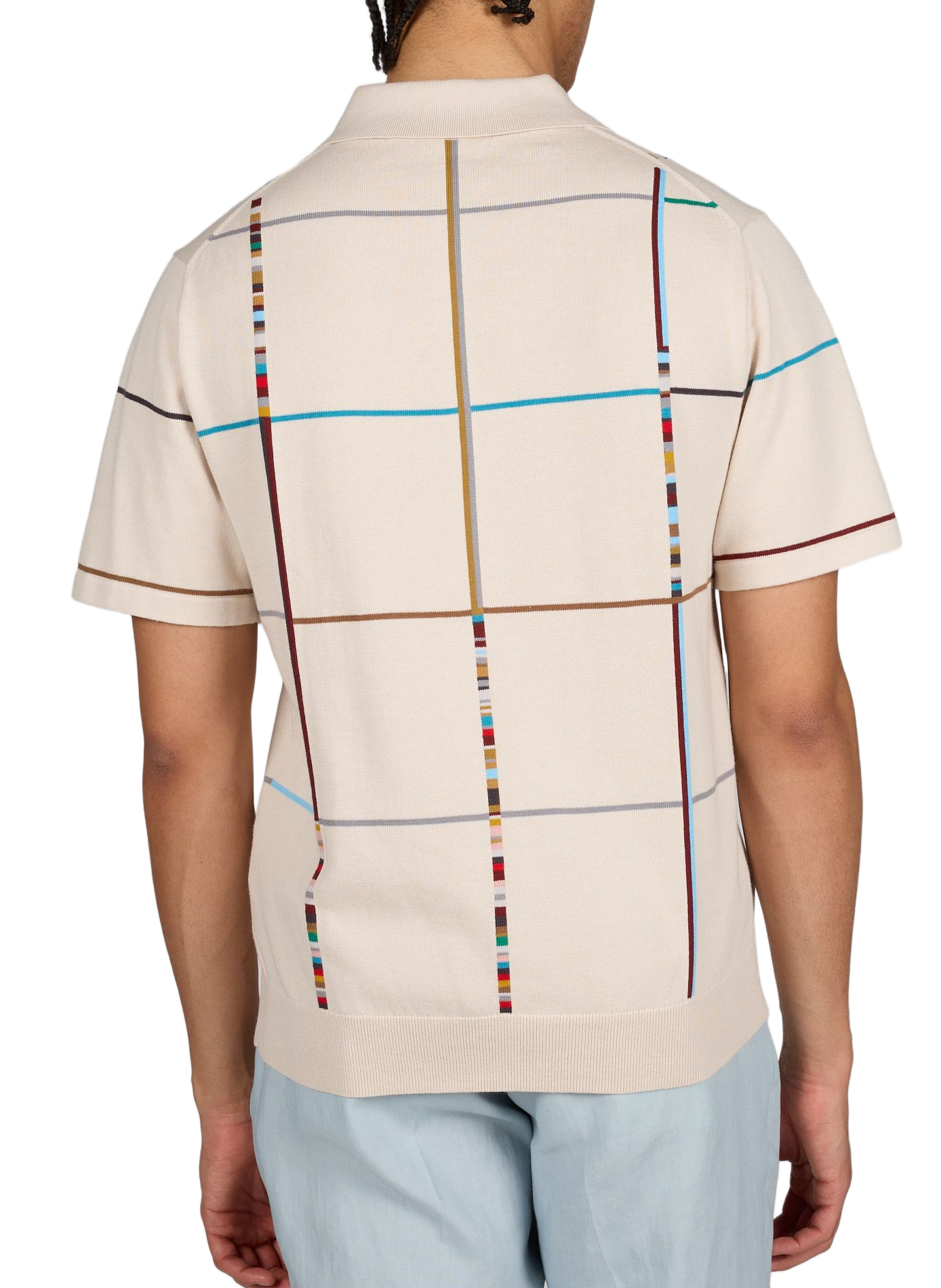 Polo manches courtes à carreaux en coton PAUL SMITH Beige