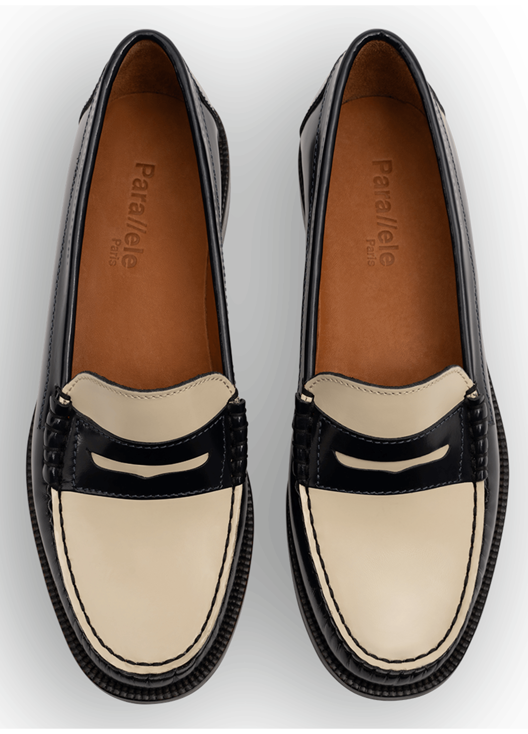 Mocassins stanford en veau brossé PARALLELE Bleu