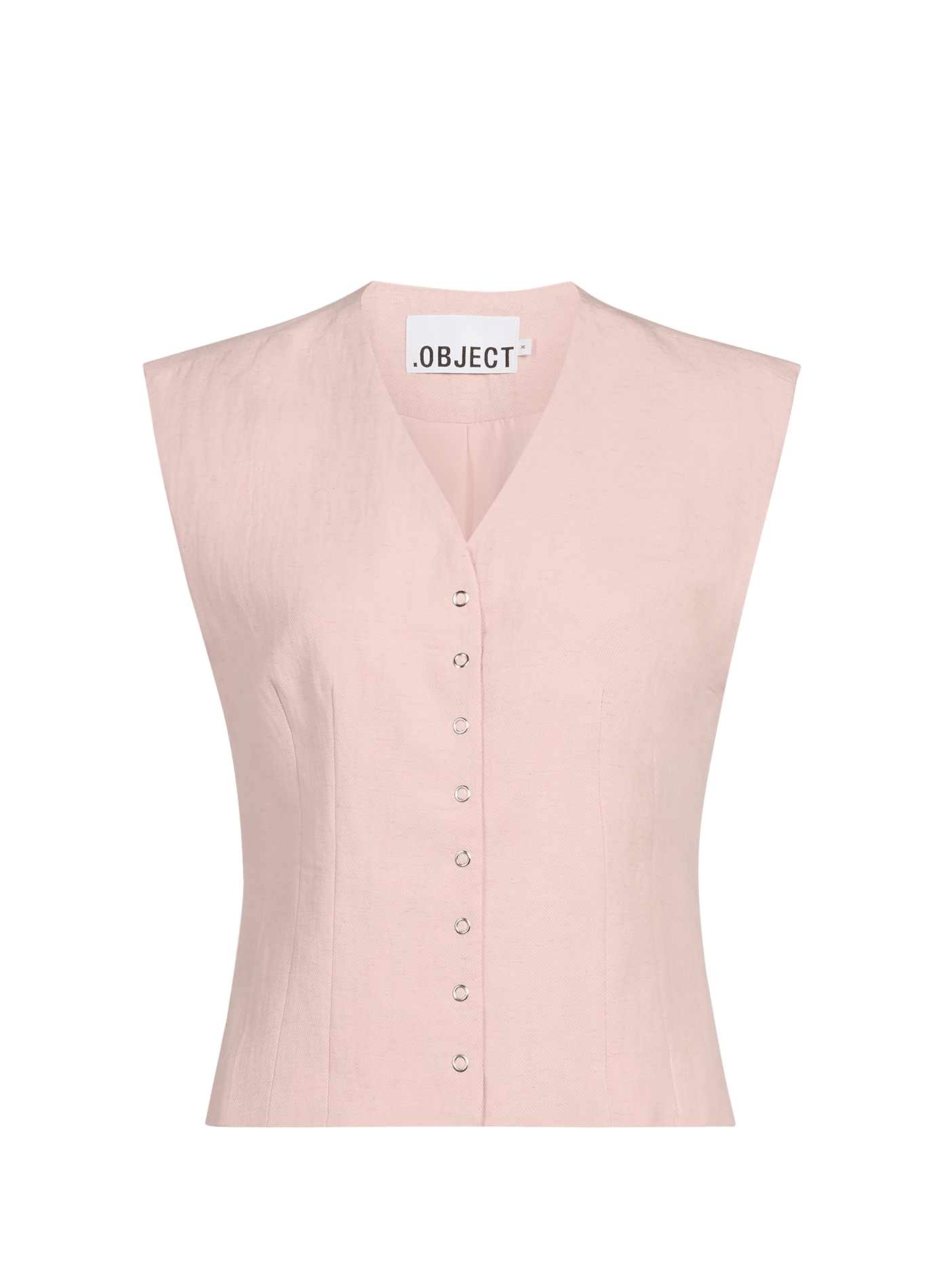 Sleeveless button-down vest OBJECT Pink