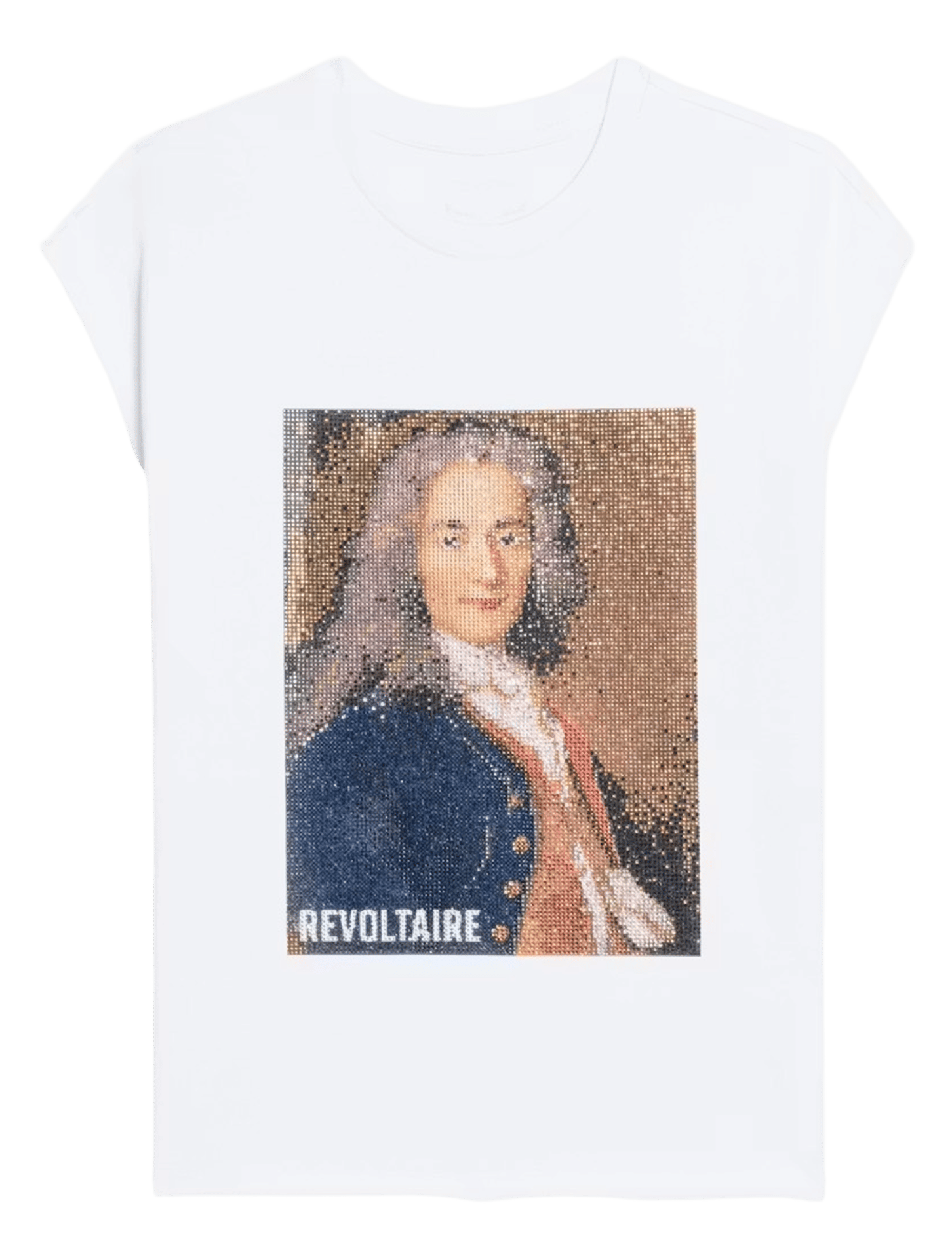 Tee-shirt col rond en coton cloex ZADIG&VOLTAIRE Blanc