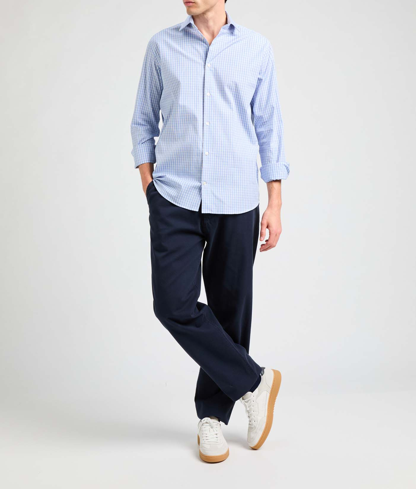 Fold checkered shirt AU PRINTEMPS PARIS Blue