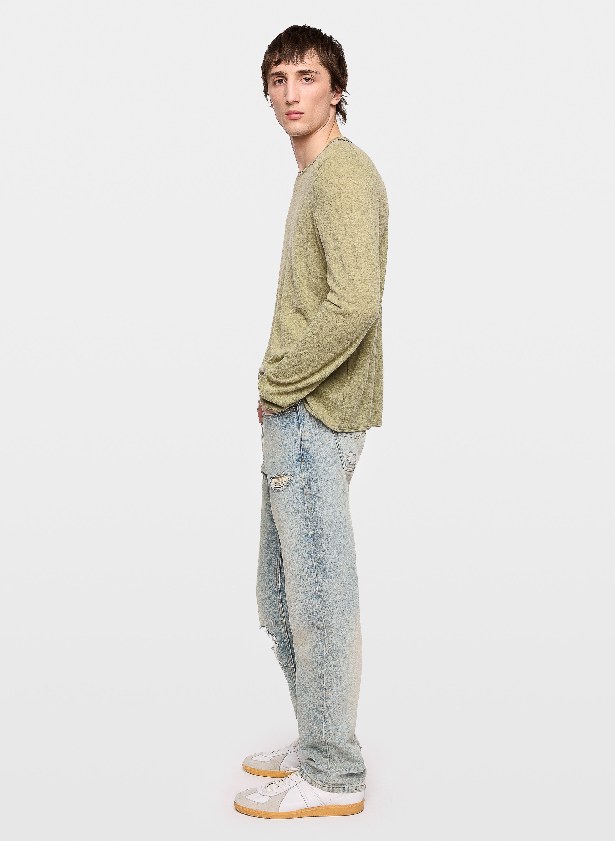 Tee-shirt col rond en cachemire teiss ZADIG&VOLTAIRE Vert