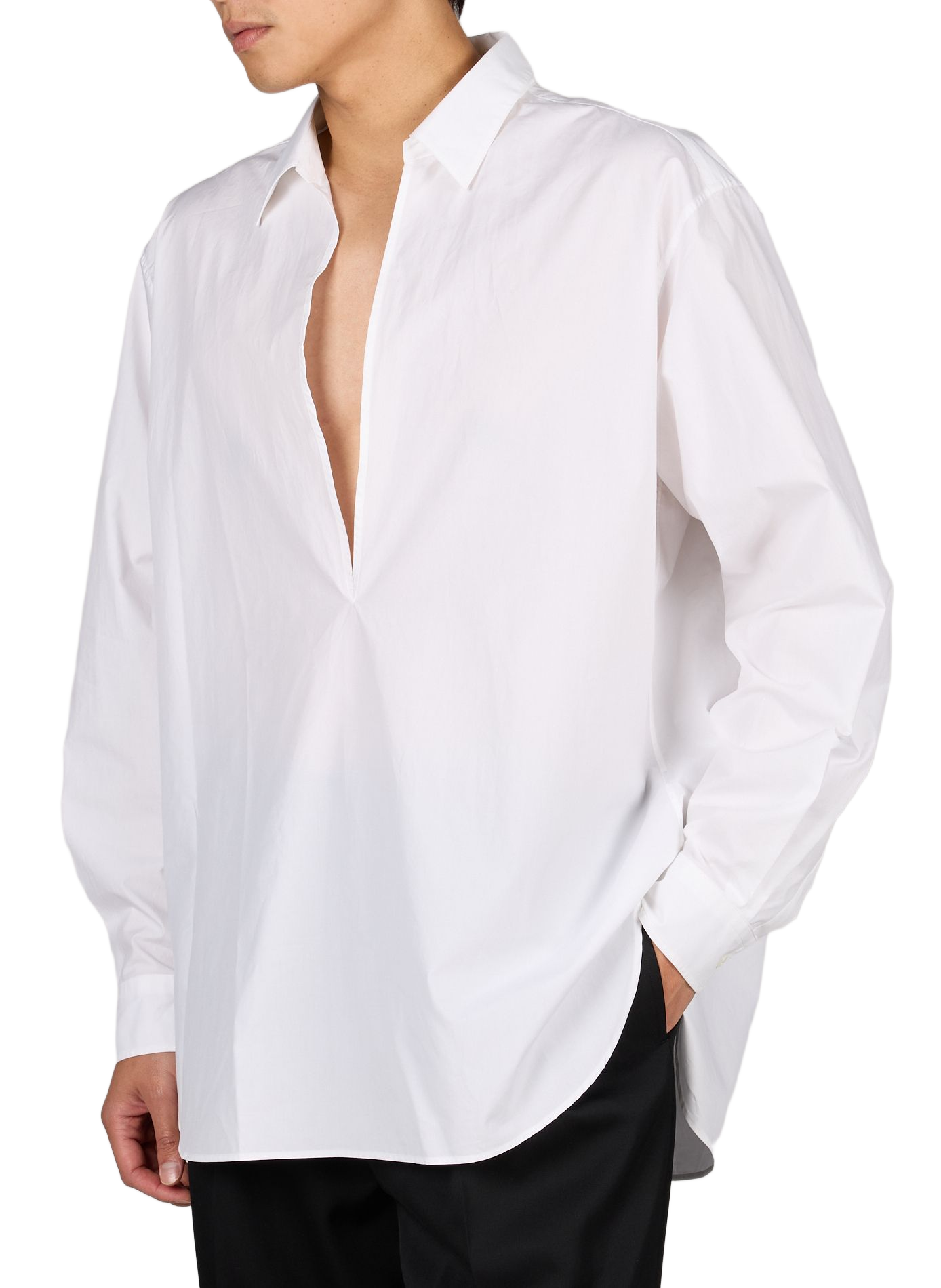 Chemise oversize à col v en coton  SSSTEIN Blanc