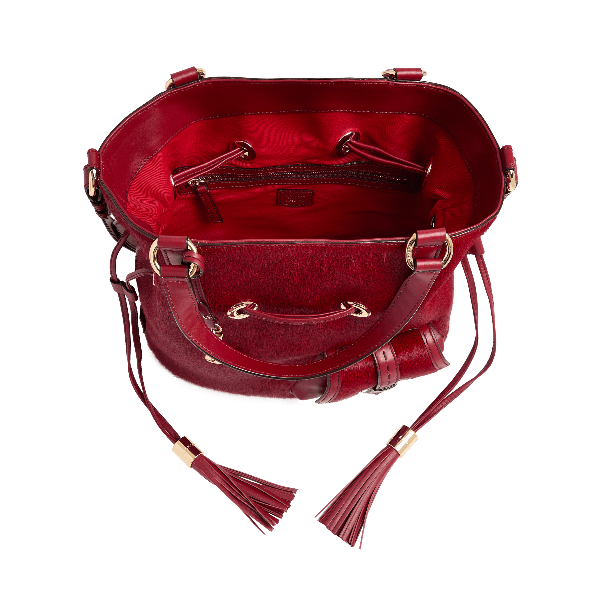 Handtas eerste flirt capsule 150 jaar in kalfsleer LANCEL Rood