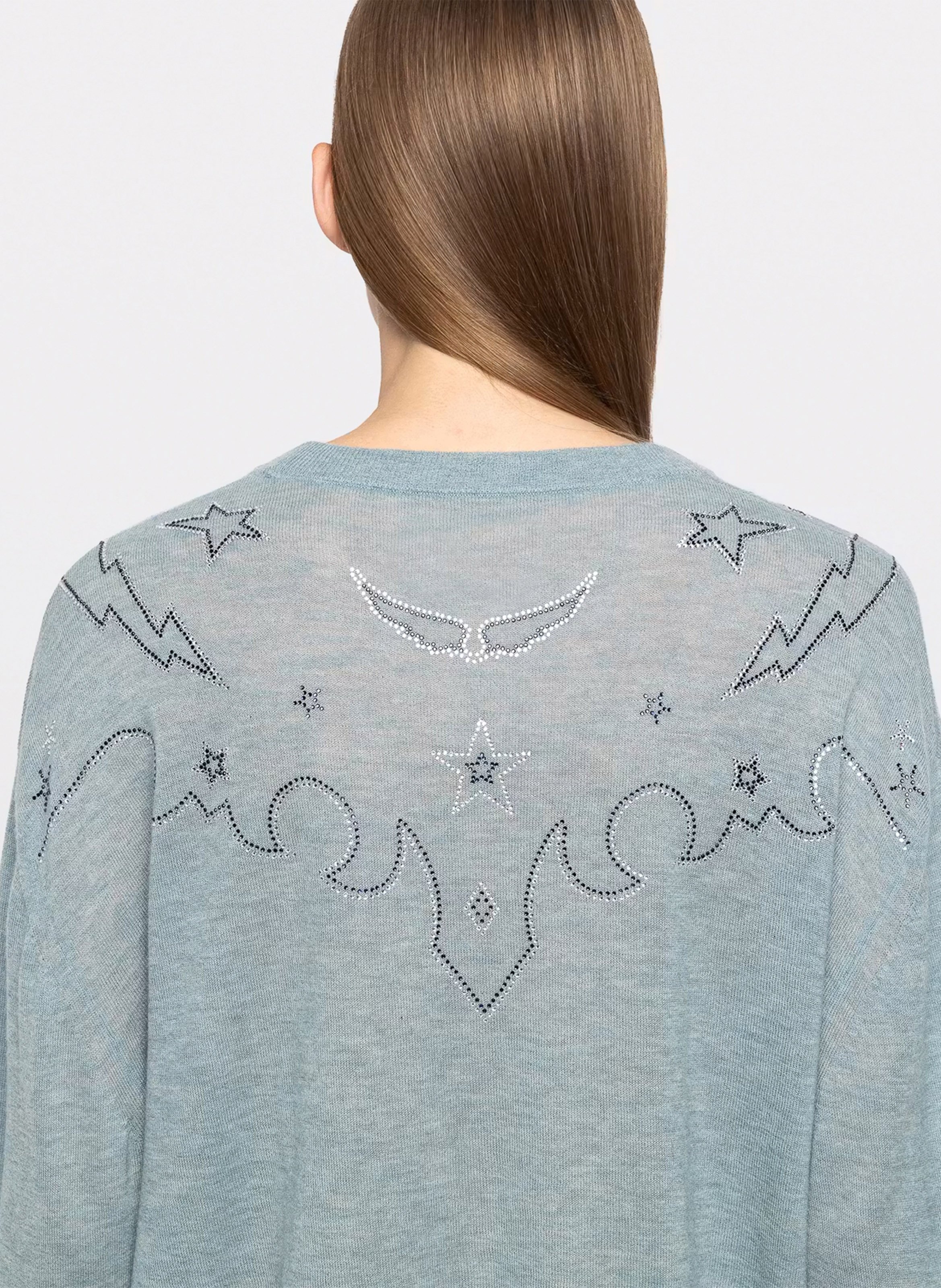 Rechte kasjmier trui met strass Swapy ZADIG&VOLTAIRE Blauw
