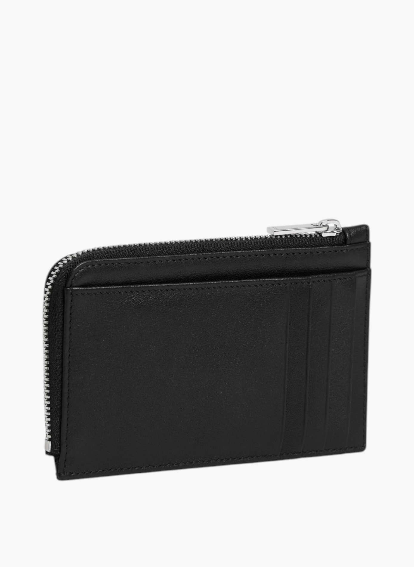 Porte cartes zippé albertine en cuir lisse LE TANNEUR Noir