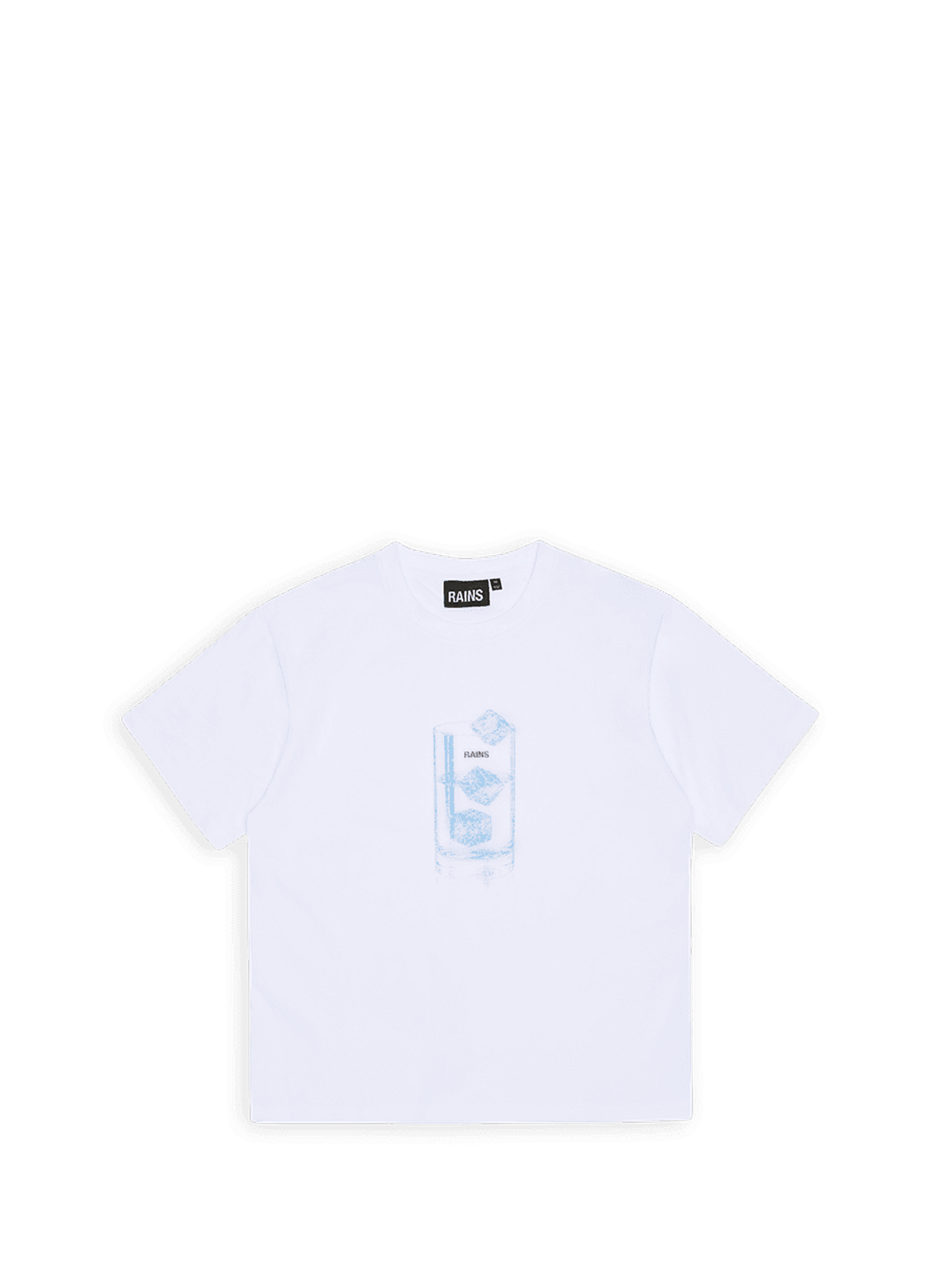 Straight fit cotton patterned t-shirt RAINS White