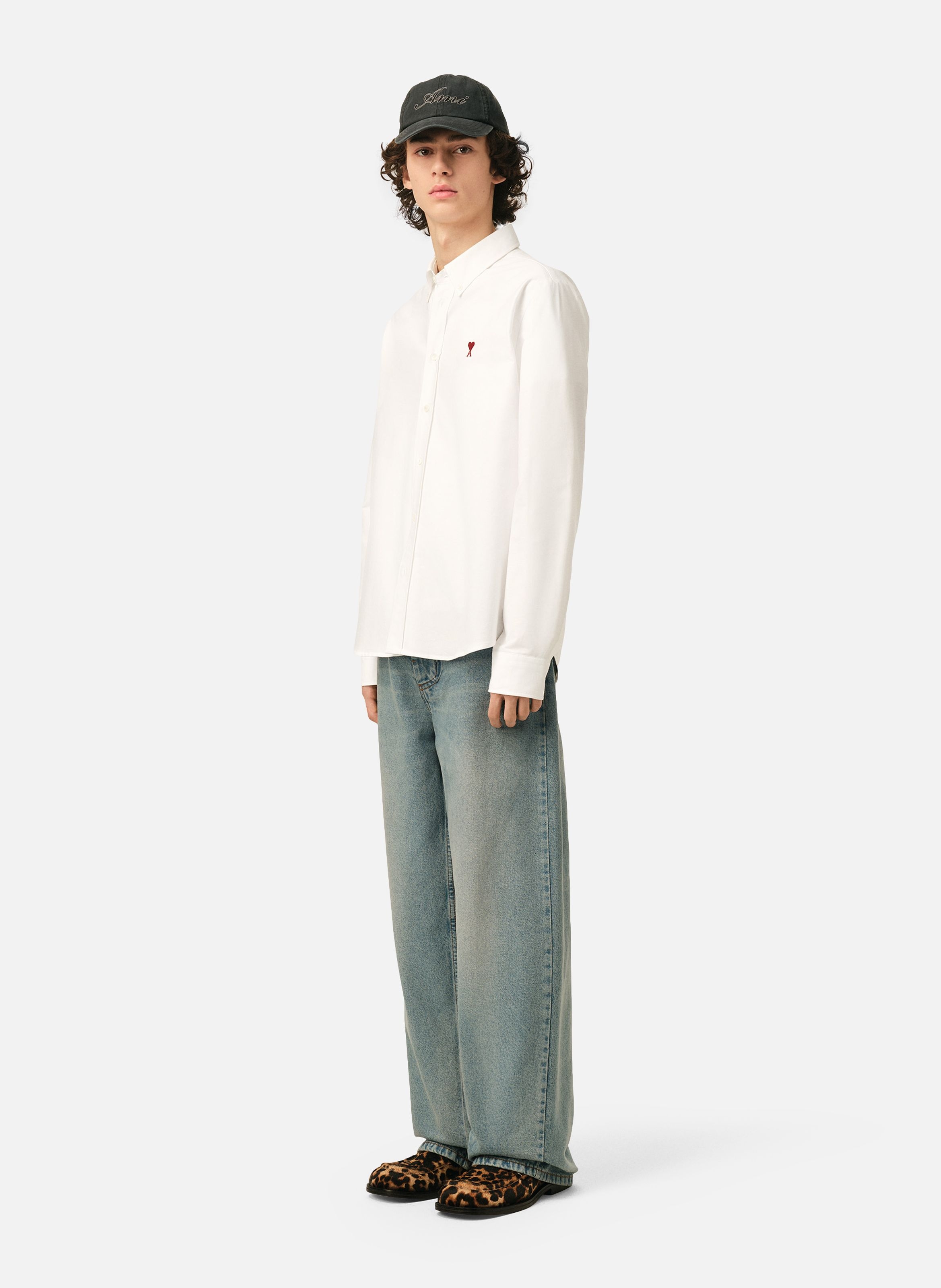Chemise col boutonné ami de coeur unisexe AMI PARIS Blanc