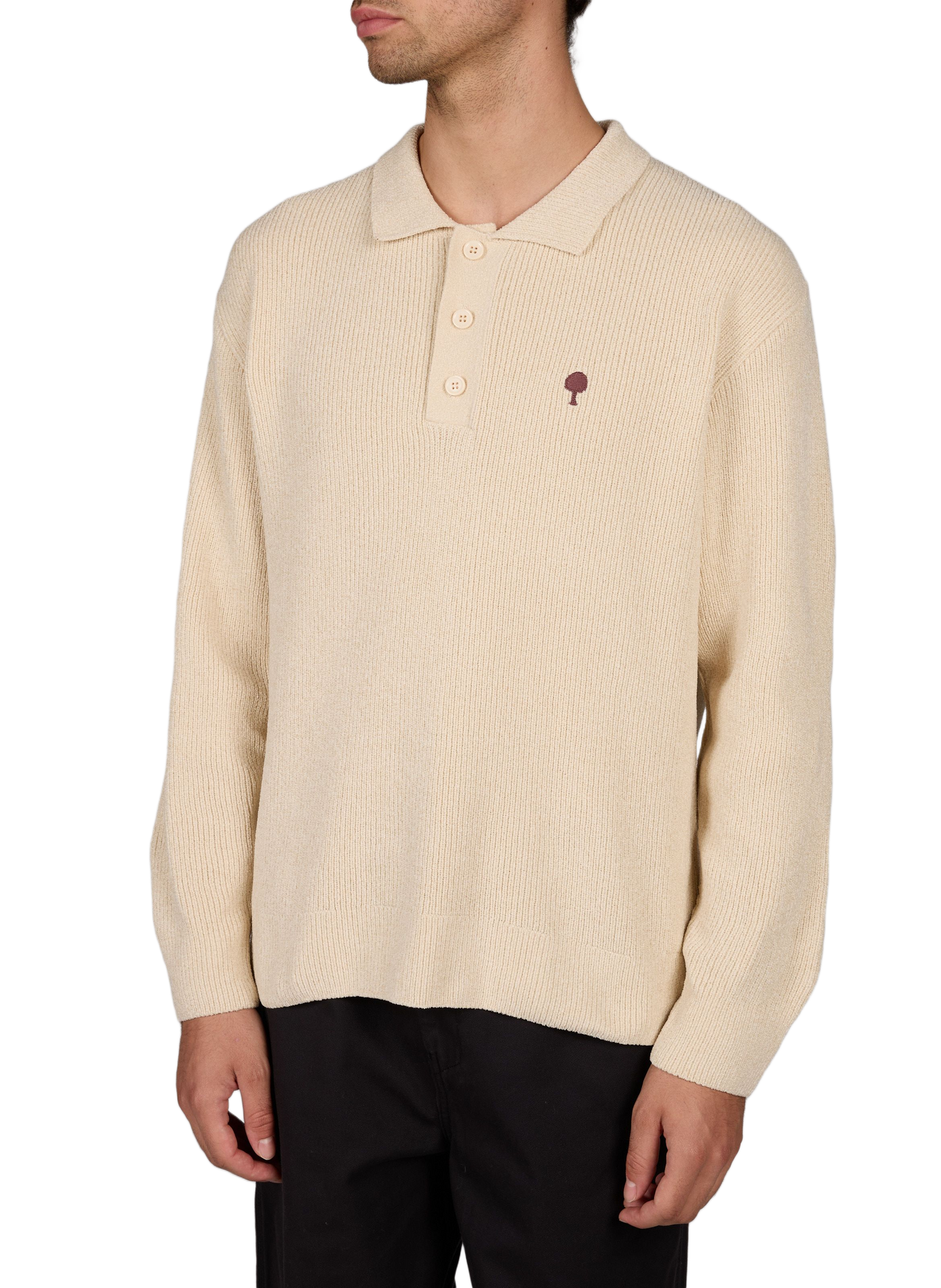 Straight-fit polo-neck jumper FAGUO Beige