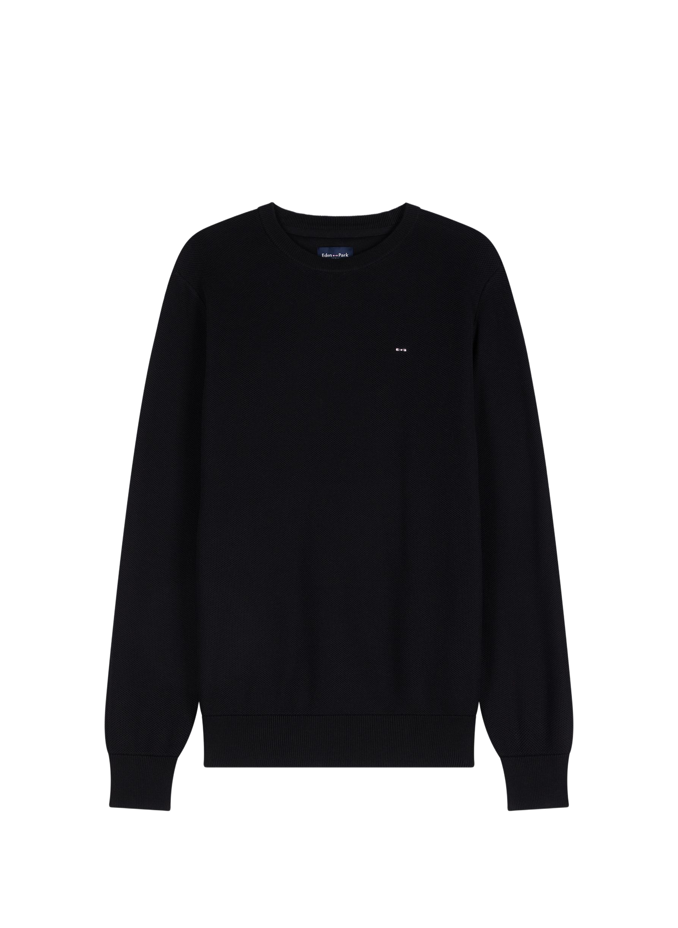 Pull col rond en coton  Noir