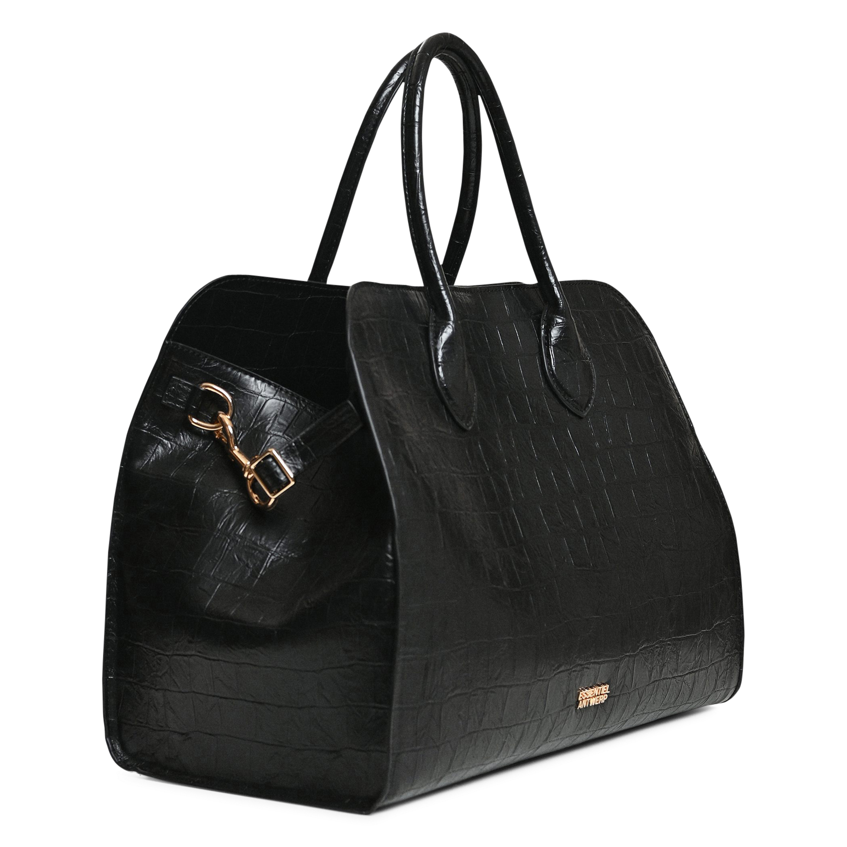 Sac cabas effet peau de crocodile katarina ESSENTIEL ANTWERP Noir