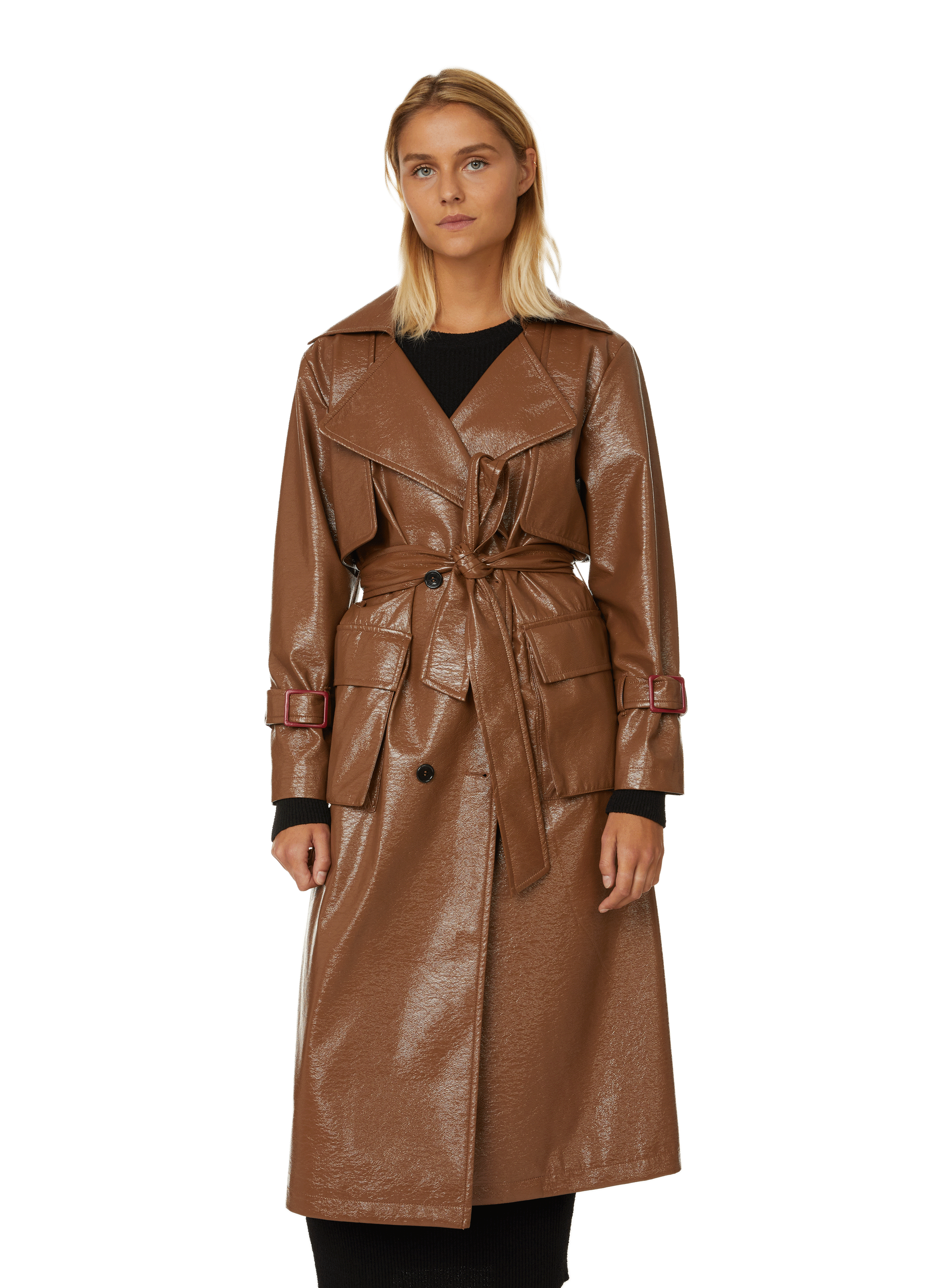 SAISON 1865 Trench long en vinyle Beige