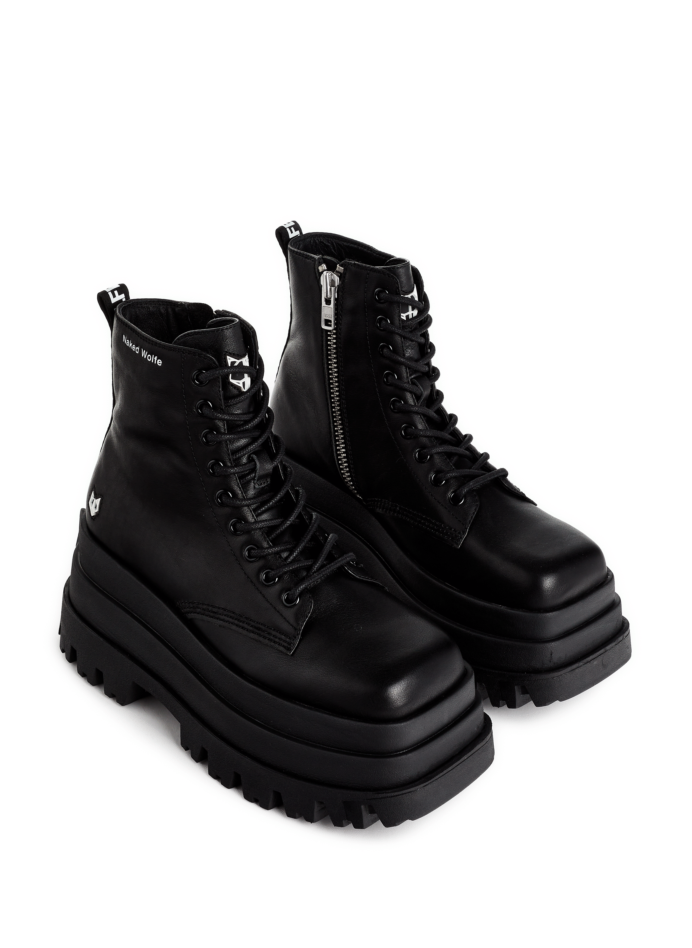 Bottines à plateforme en cuir