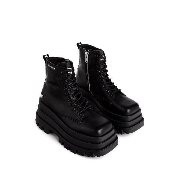 Bottines à plateforme en cuir