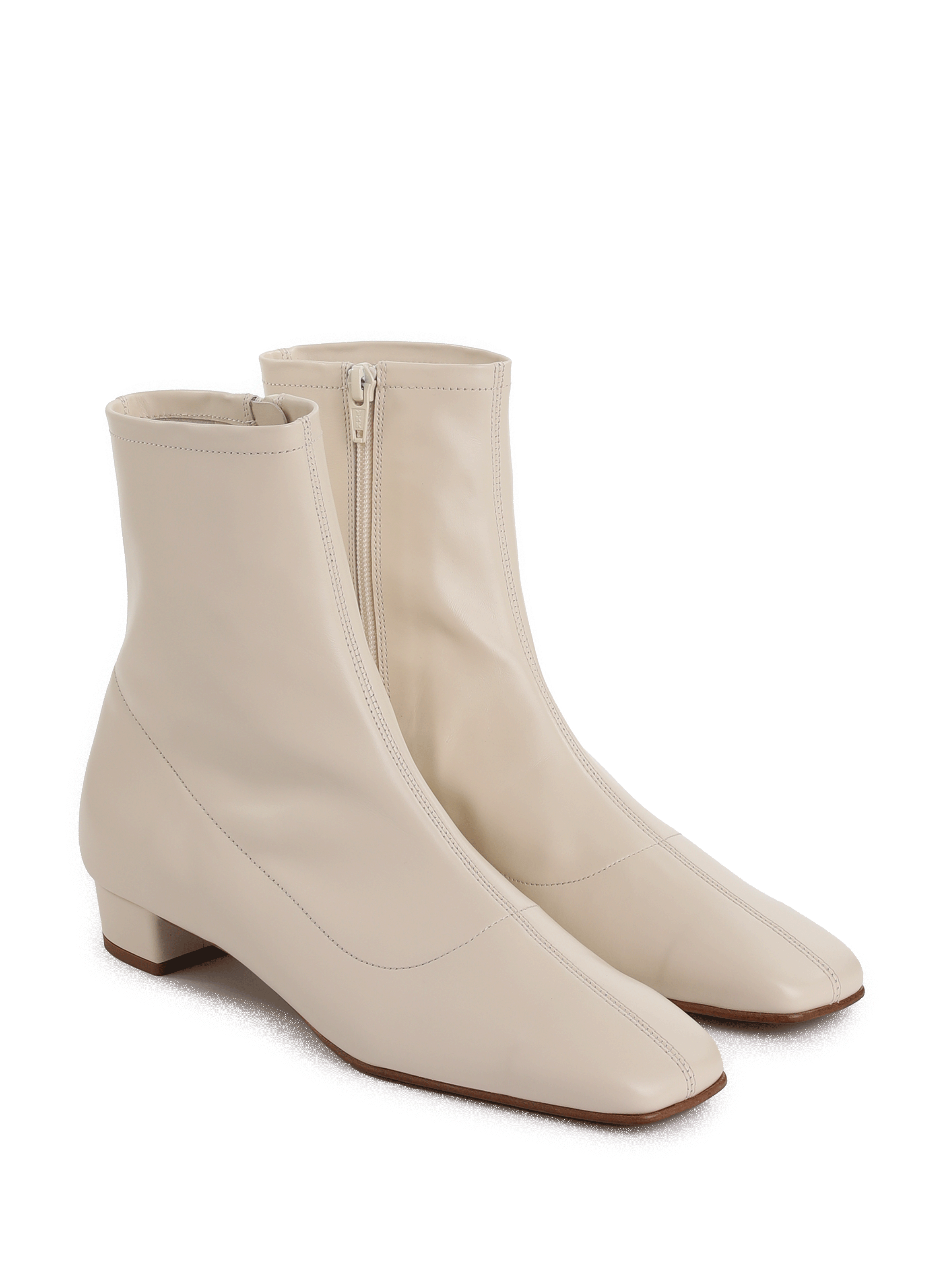 Leather ankle boots BY FAR White