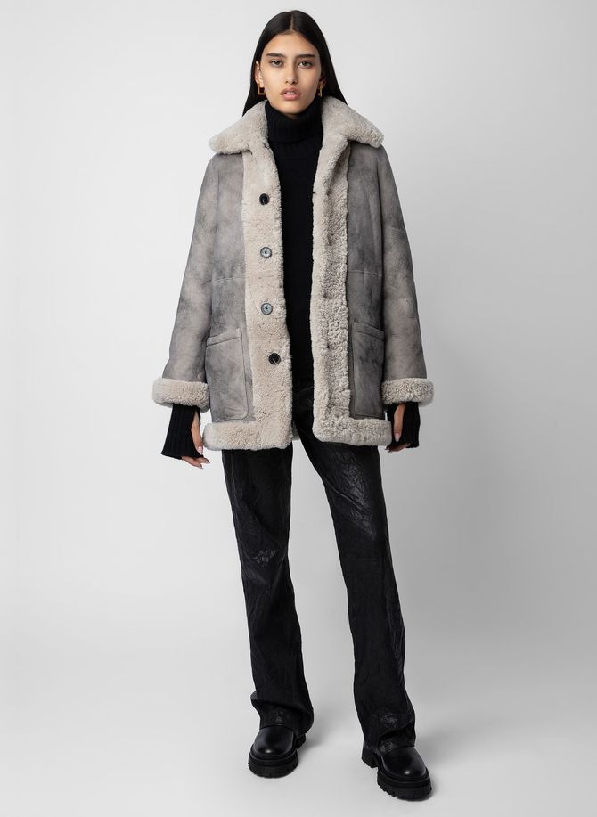 Manteau réversible en cuir et sherling magdas ZADIG&VOLTAIRE