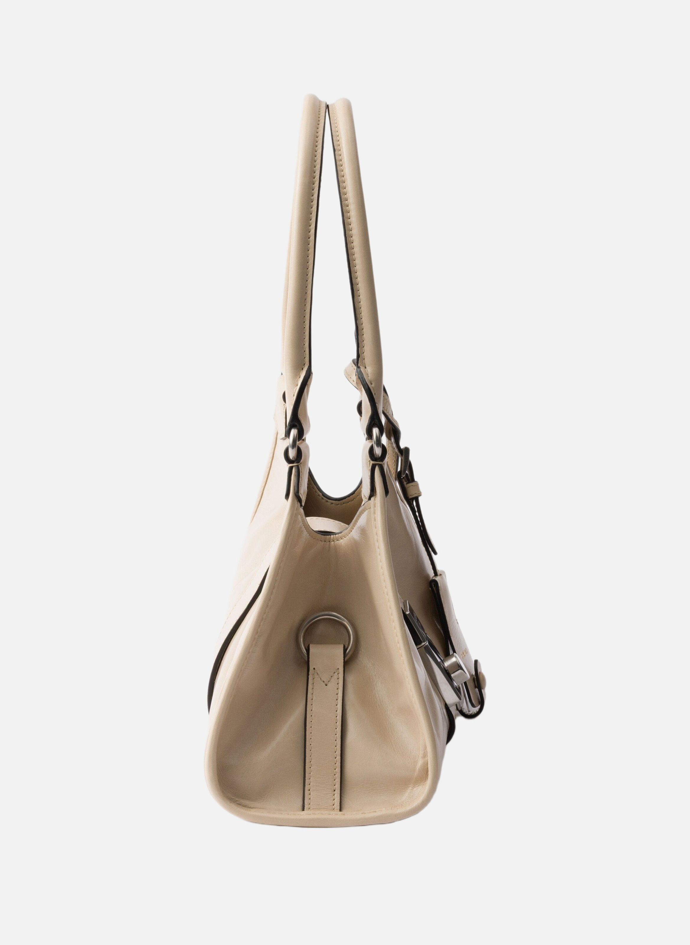 Petit cabas en cuir PRADA Beige