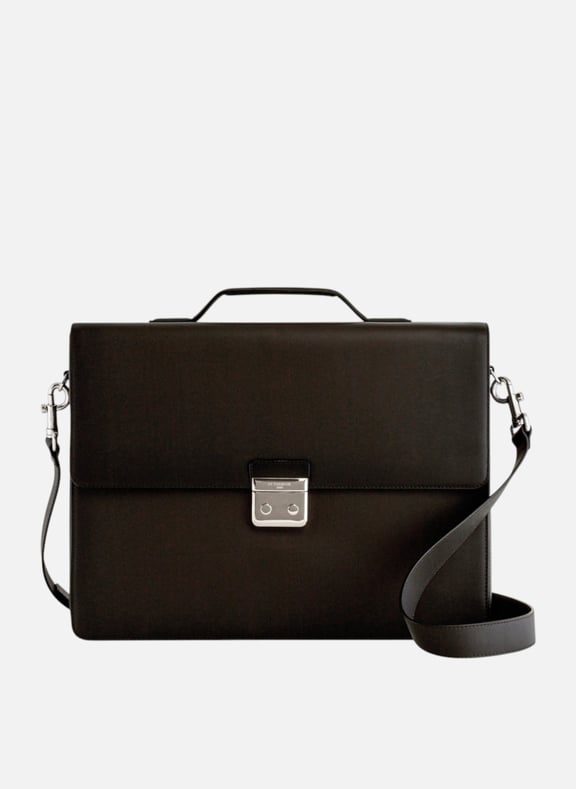 Serviette 1 soufflet albert en cuir lisse Marron by LE TANNEUR LE TANNEUR Serviette 1 soufflet albert en cuir lisse Marron