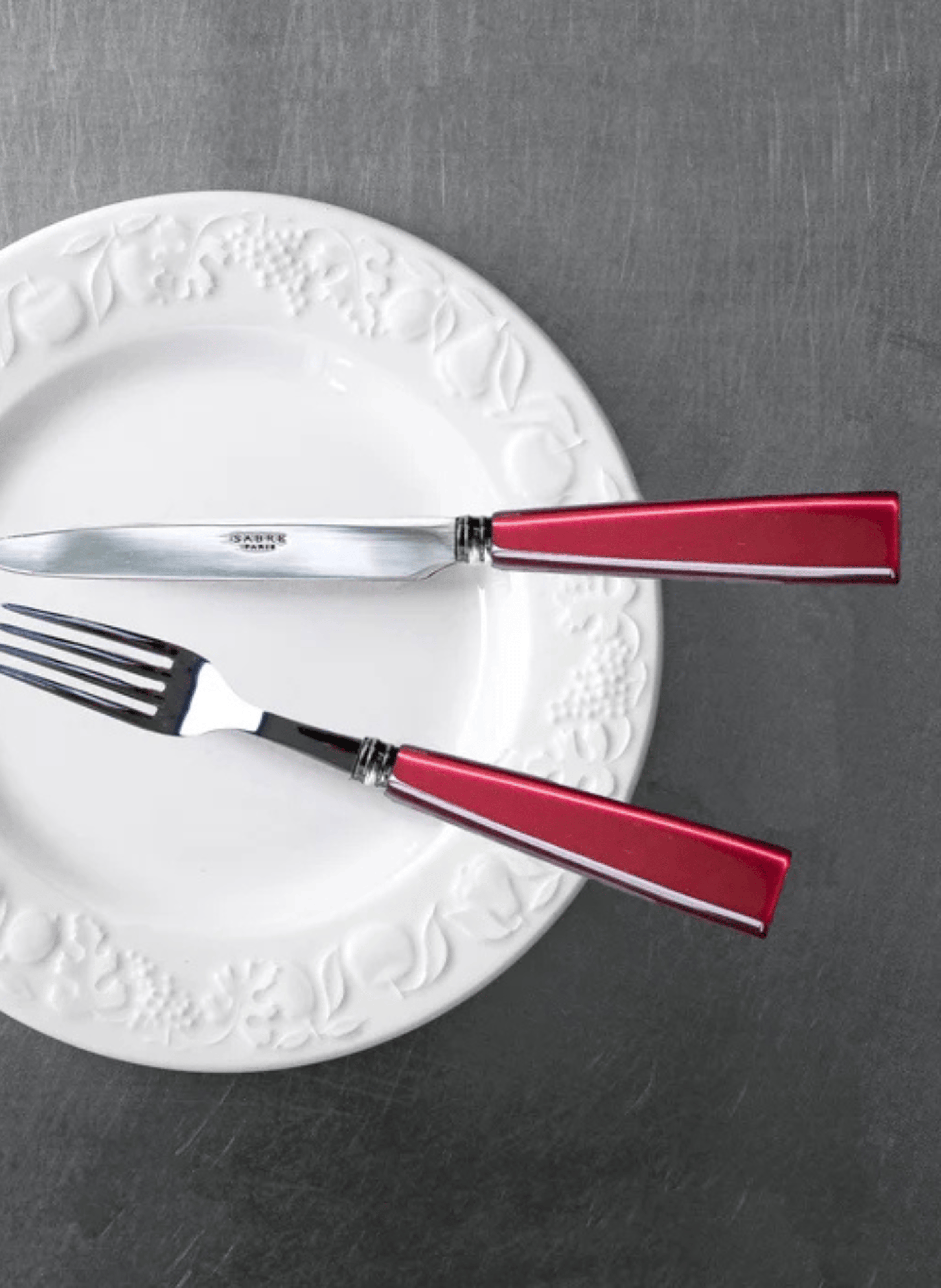 Set de 4 couverts de table, icône SABRE PARIS Rouge