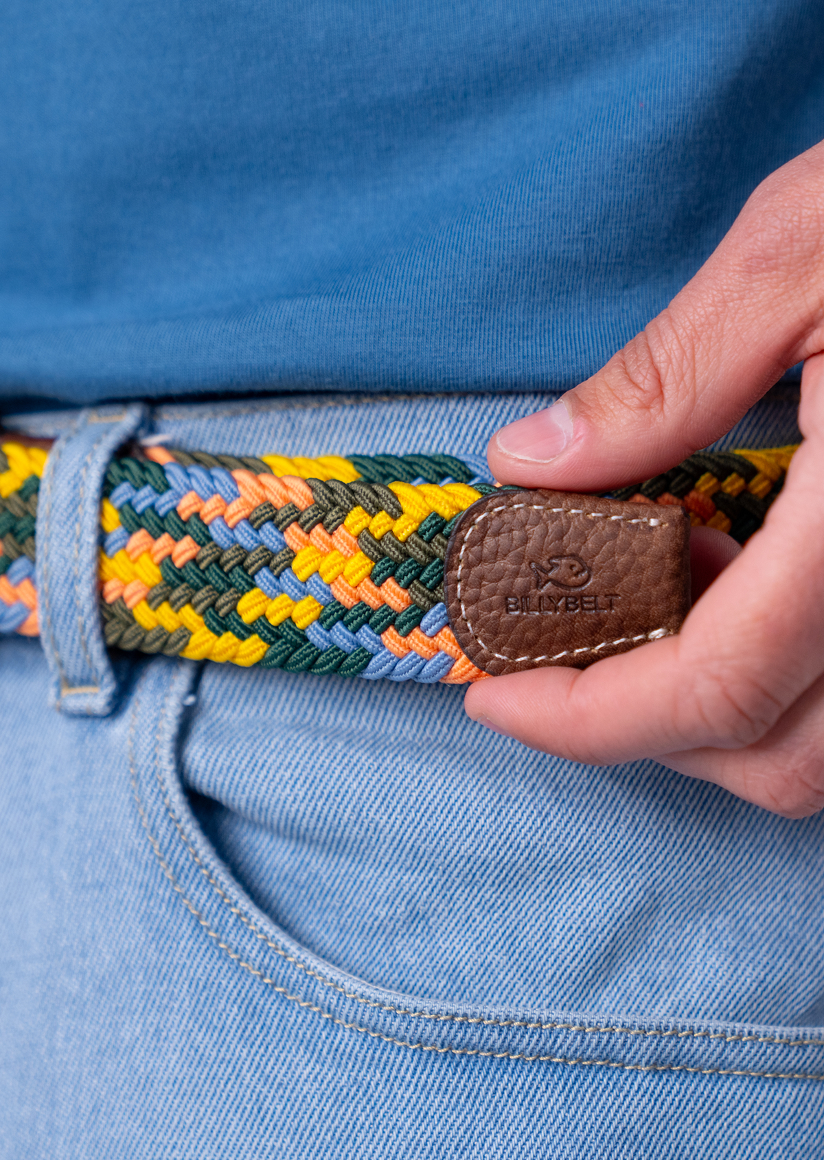 Ceinture tressée élastique multicolore BILLYBELT Multicolore