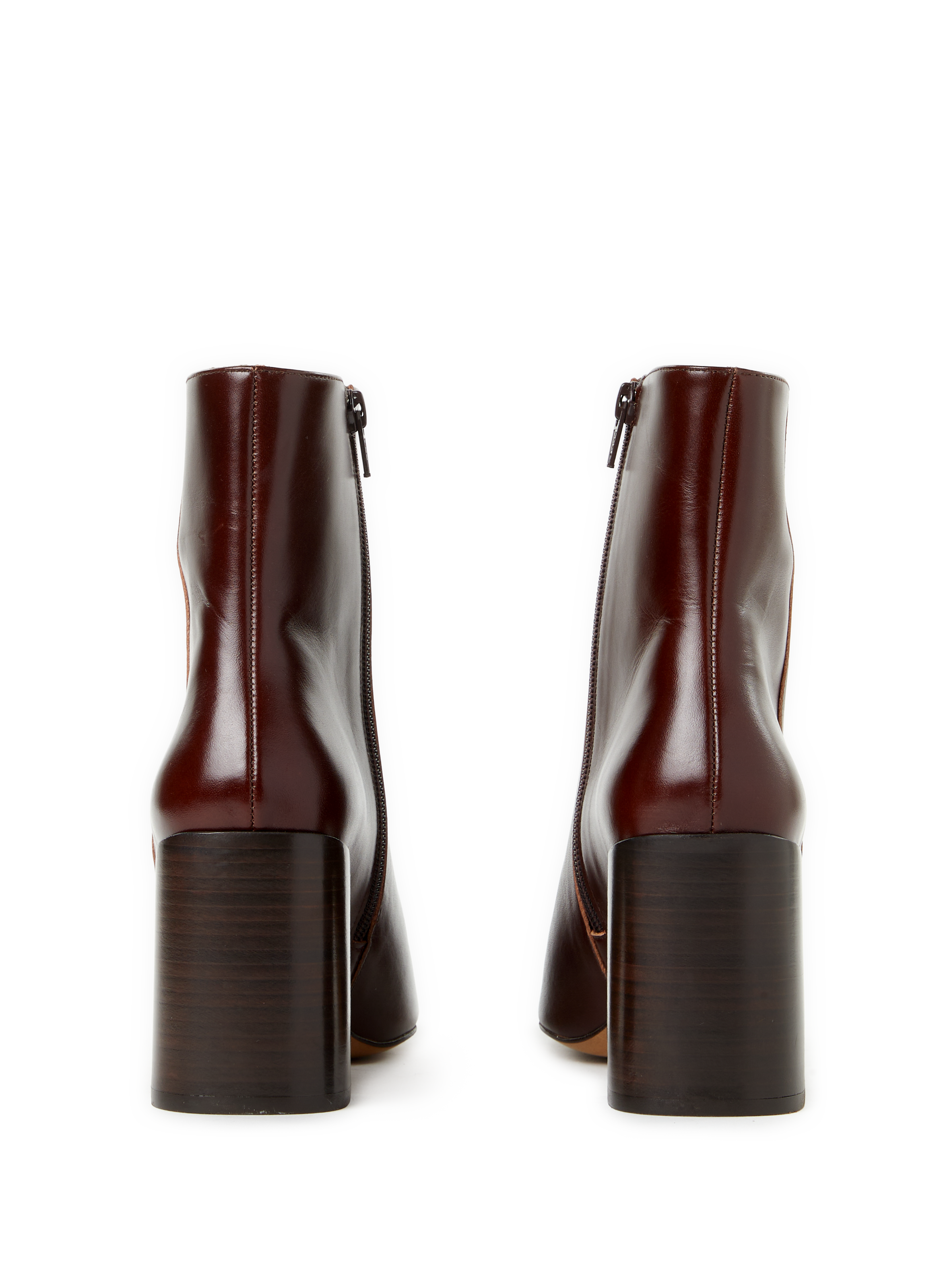 Daphné Leather Heeled Booties SAISON 1865 Brown