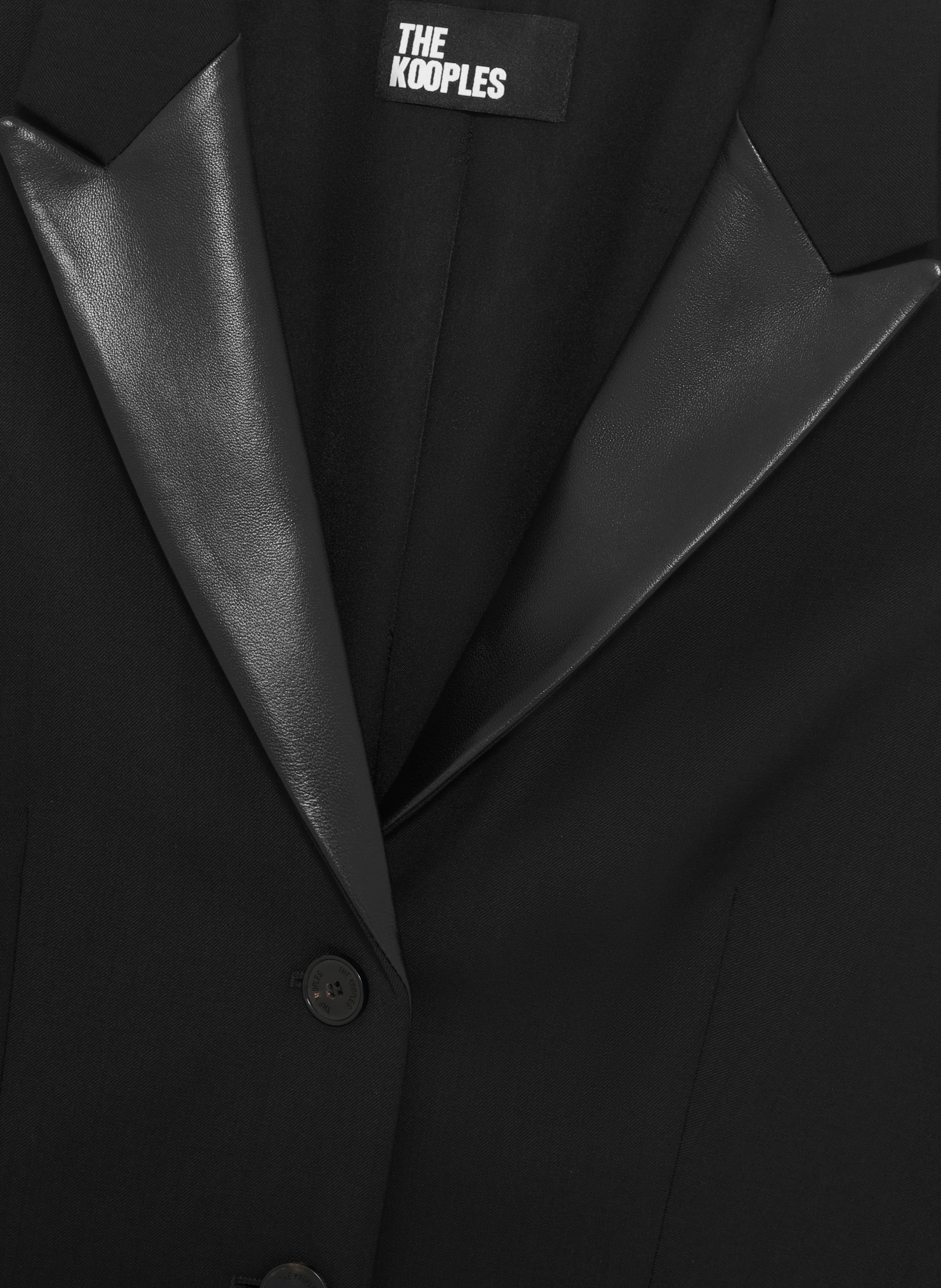 Robe courte col en cuir THE KOOPLES Noir